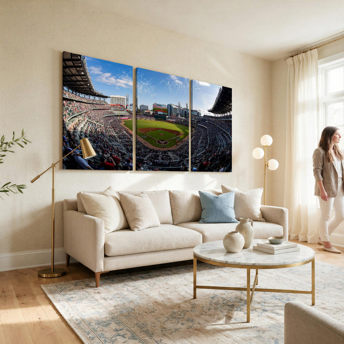 78608-MGV-CV-36X24 - Truist Park Stadium Canvas Wall Art, Atlanta Braves Game Day Decor