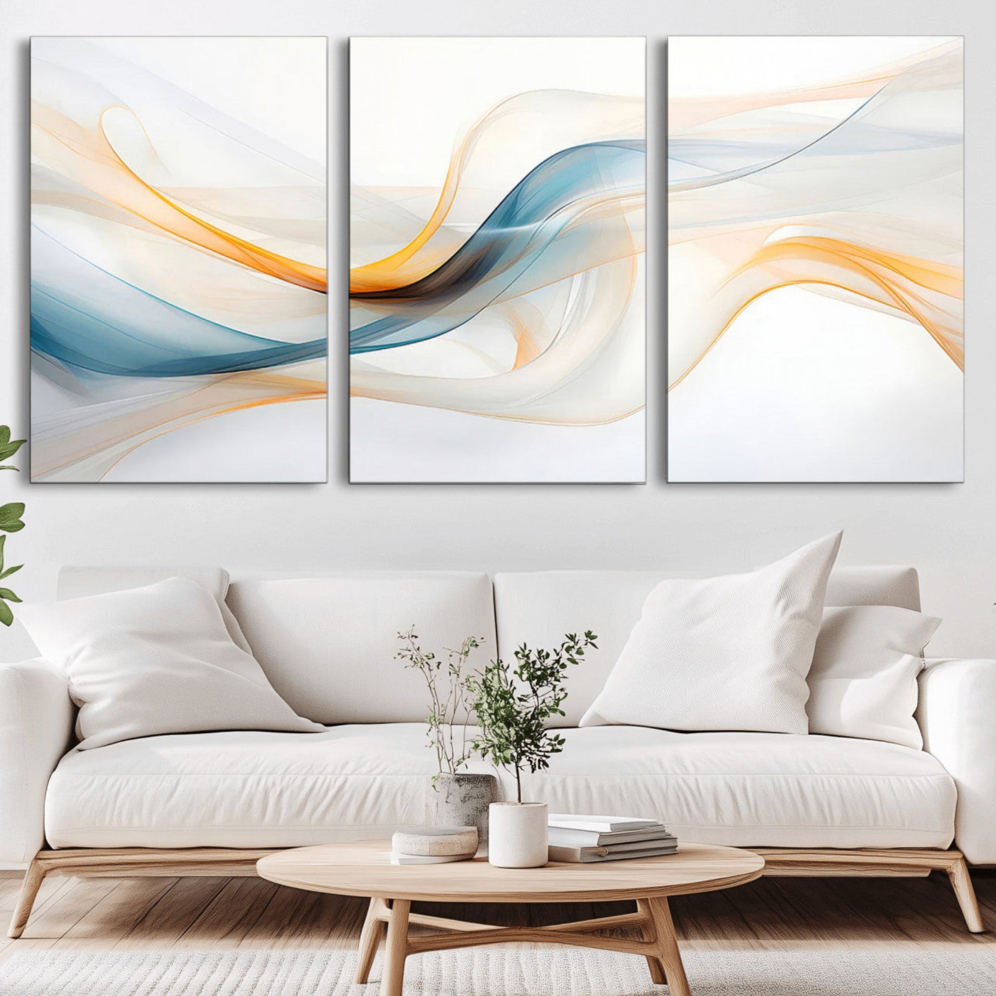 60881-MGV-CV-36X24-Decorative Turquoise Abstract Wave Wall Art Canvas Print