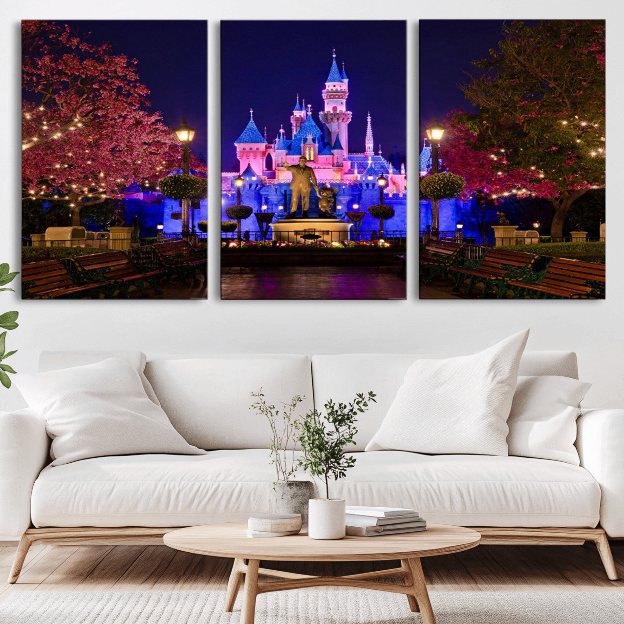 79435-MGV-CV-36X24-Castle Large Wall Art Disney Magic Kingdom Kids Room Decor - Disney World Christmas Home Decor Child