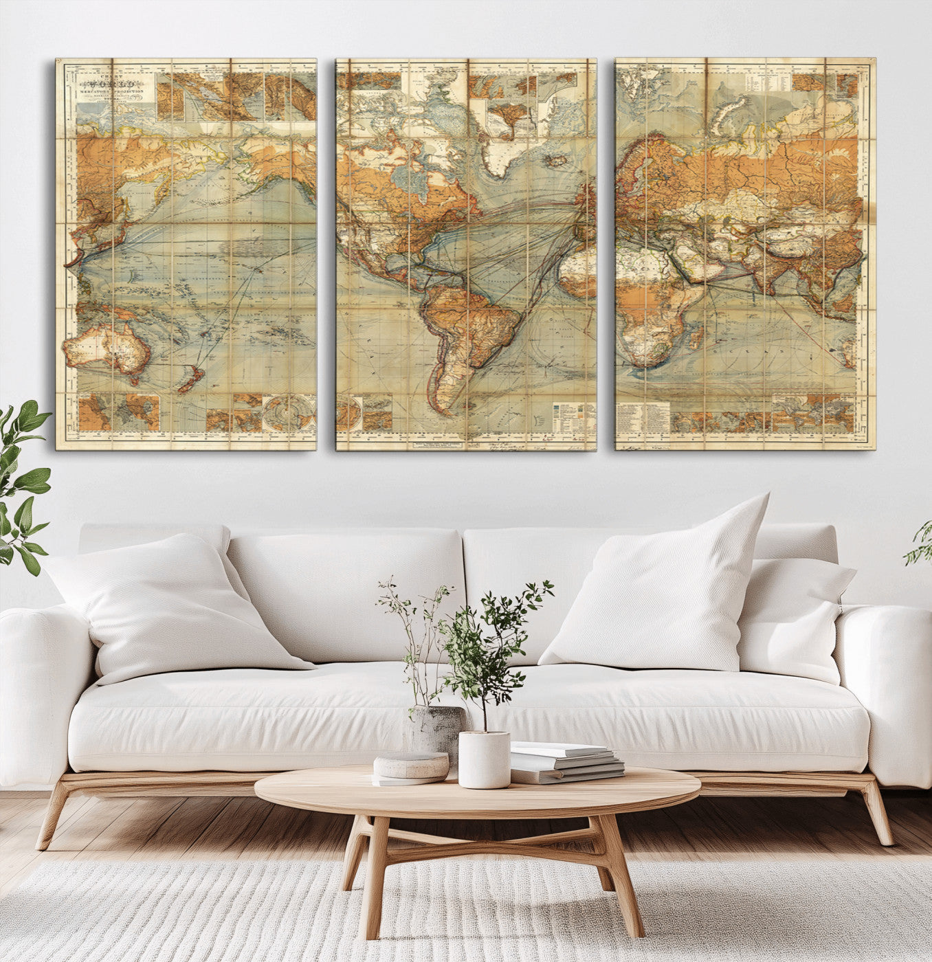 MGV-CV-60X30-3P - Push Pin World Map Canvas Print – Framed Wall Art for Couples to Track Their Travels – Anniversary