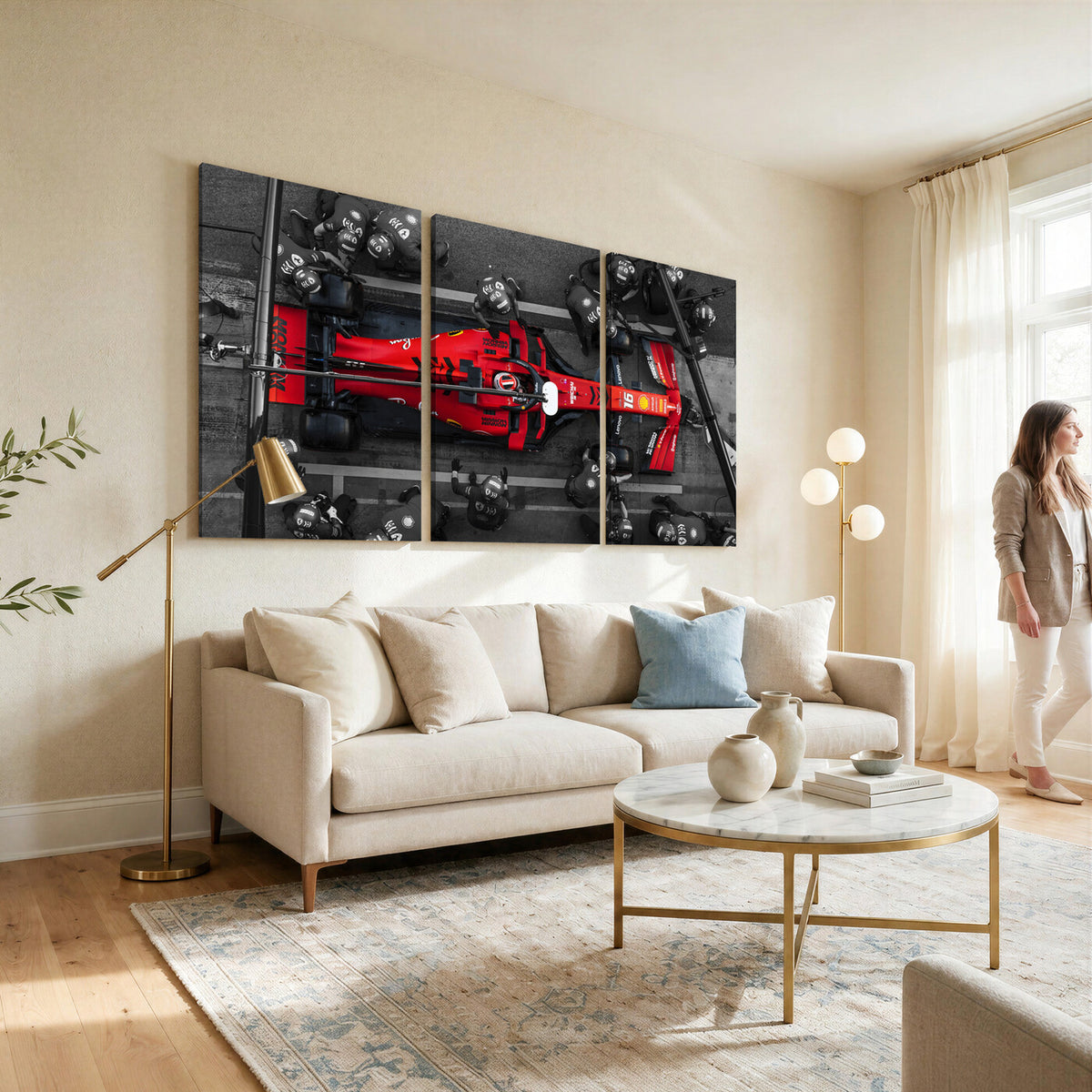 99356-MGV-CV-36X24 - Ferrari Pit Stop Canvas Wall Art | Precision and Speed