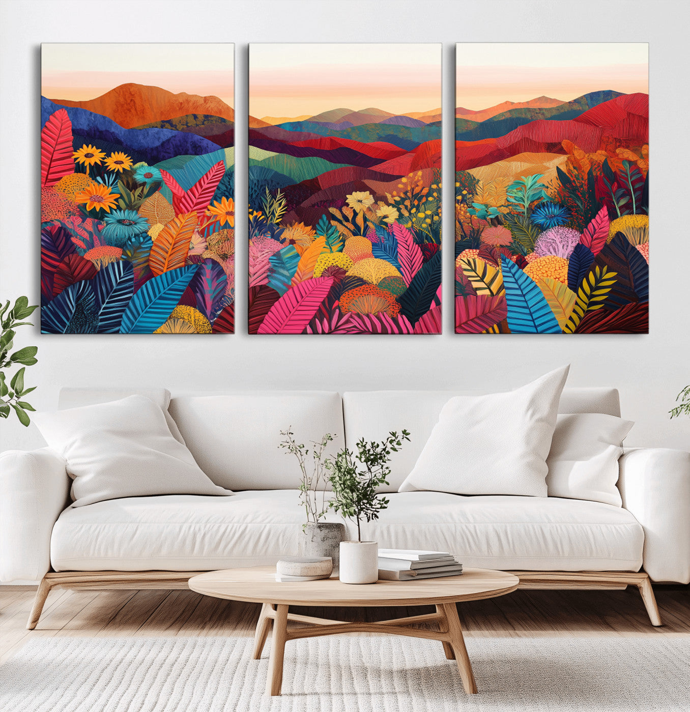 MGV-CV-60X30-3P - YAYOI KUSAMA Abstract Print - Landscape Canvas Wall Art Print - Vibrant Modern Decor for Living