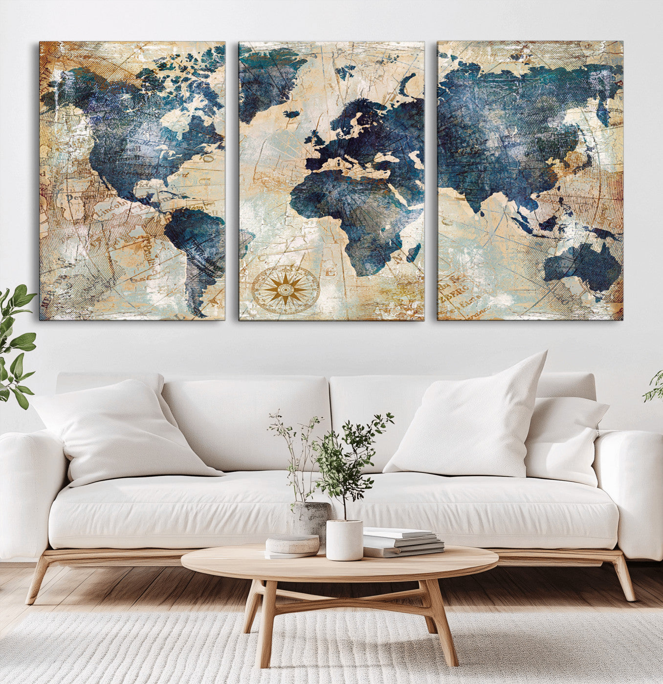 MGV-CV-60X30-3P - Push Pin World Map Canvas Print – Framed Wall Art for Couples to Track Their Travels – Anniversary
