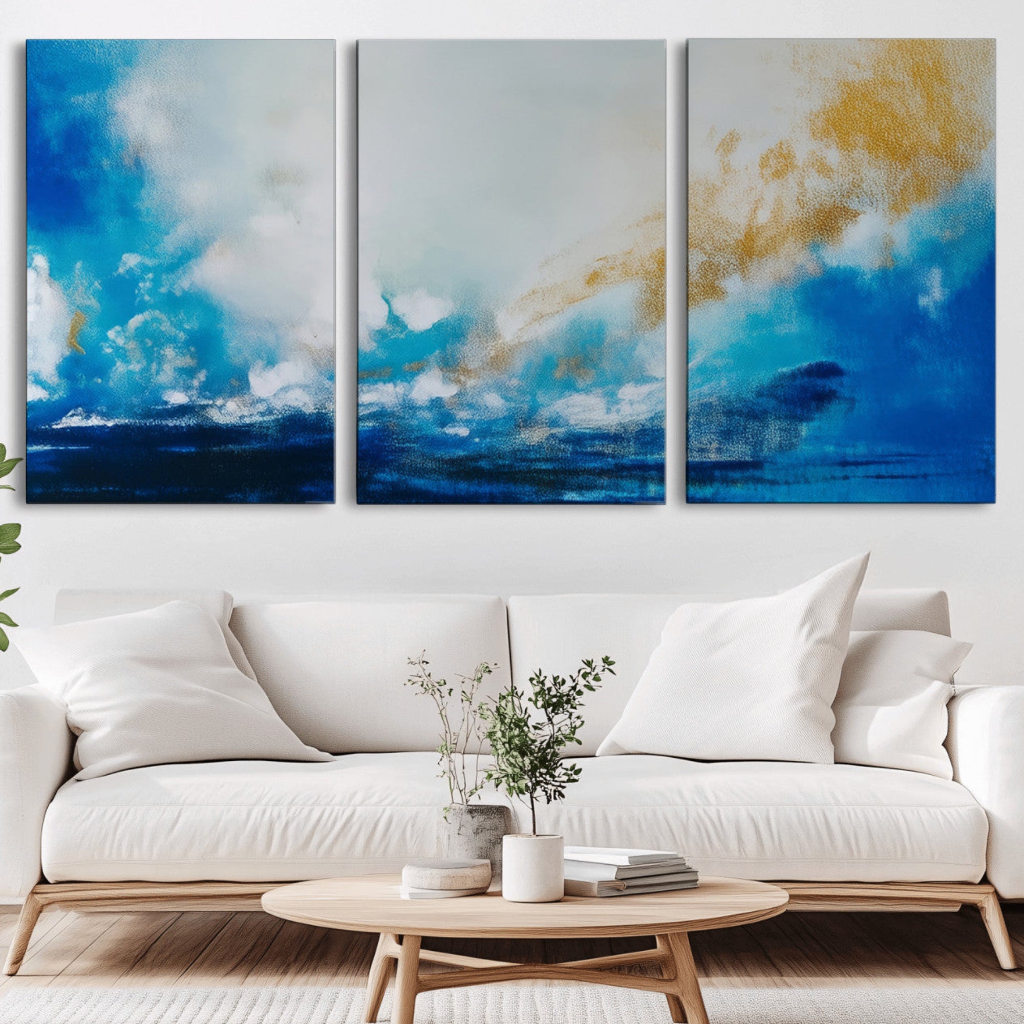 84745-MGV-CV-36X24-Blue Abstract Print - Dynamic Ocean-Inspired Canvas Wall Art