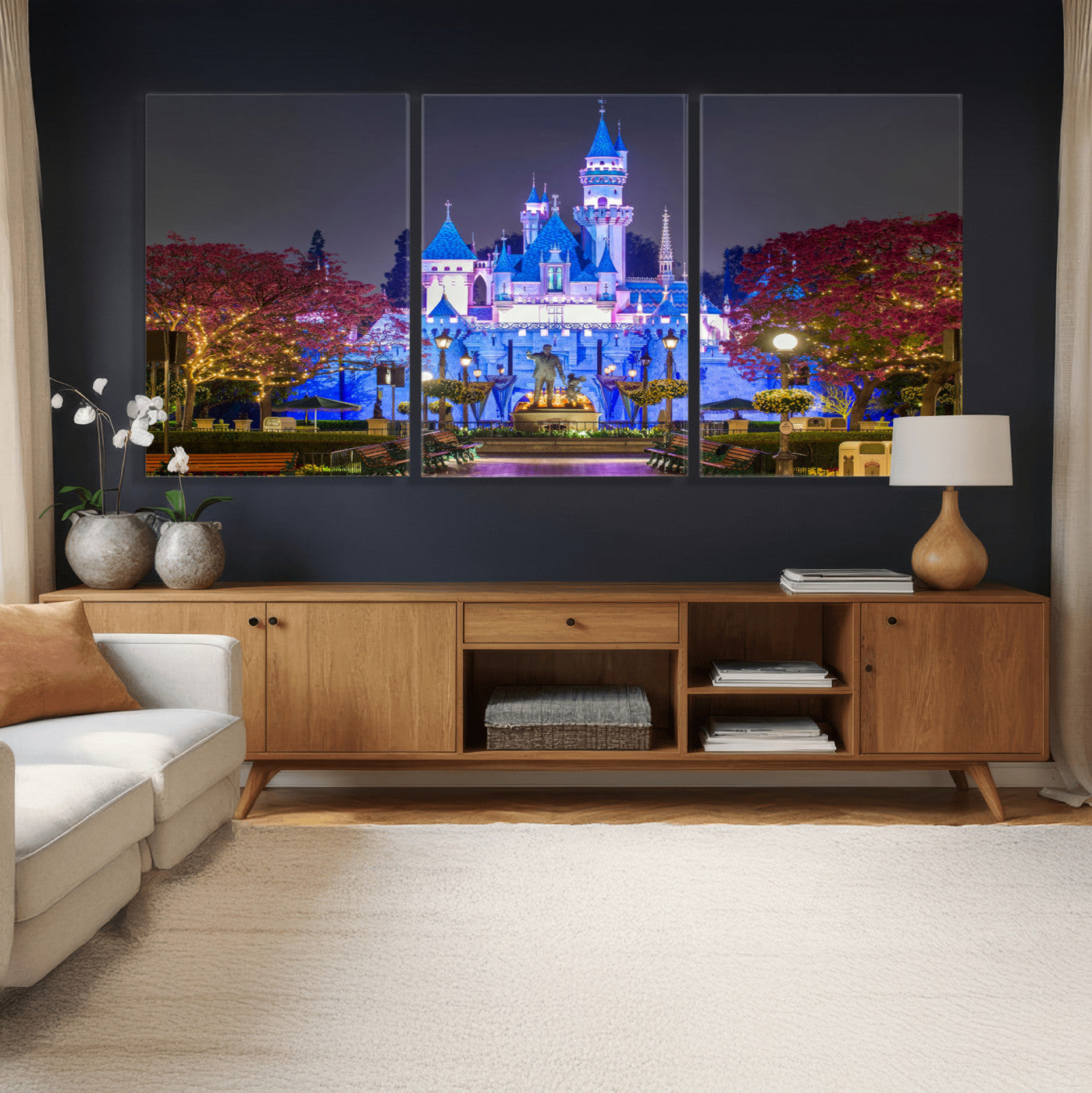 66710-MGV-CV-36X24 - Disney Castle Wall Art Canvas Print – Magical Fairytale Kingdom Scene Kids Room Decor Artwork for Home, Living Room