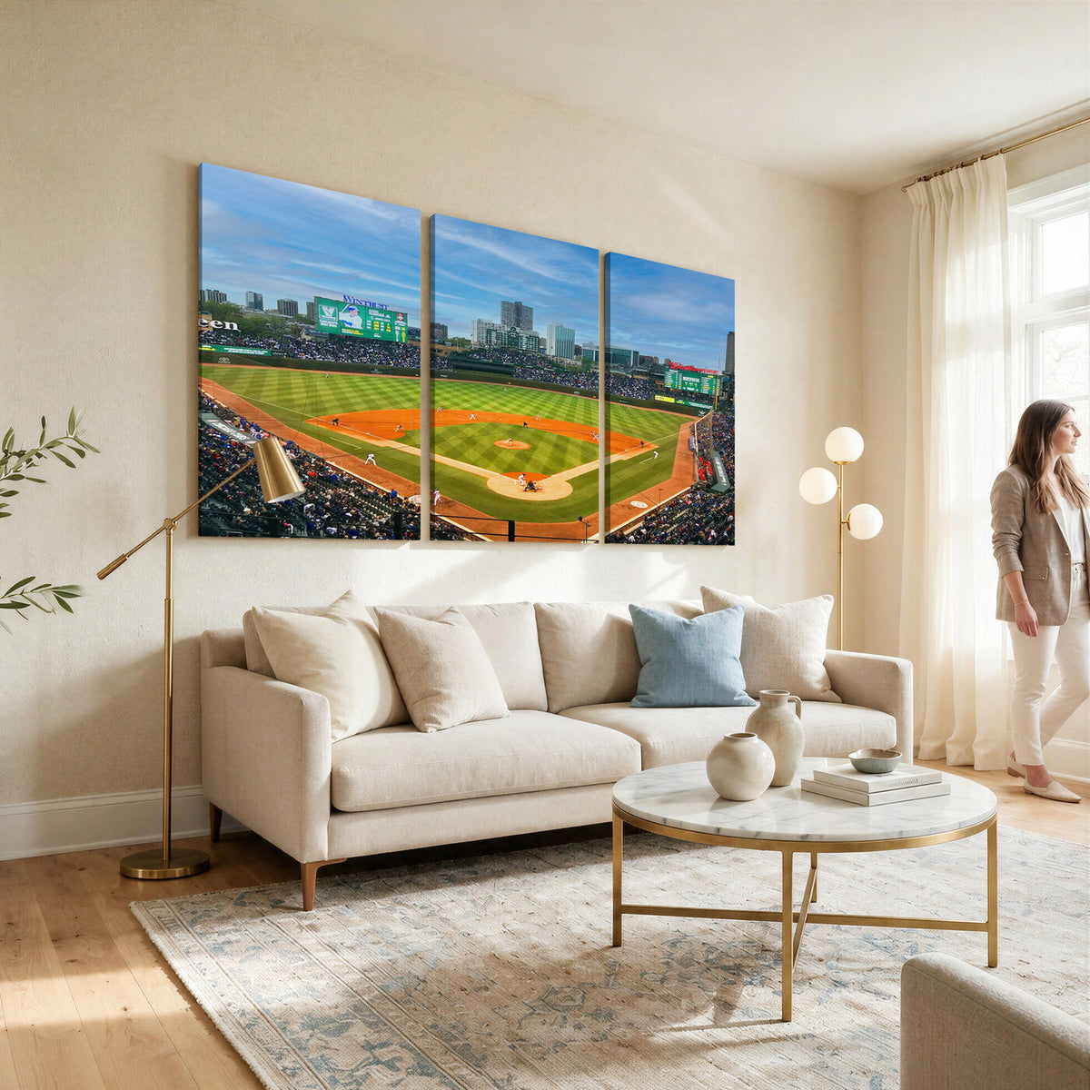 86839-MGV-CV-36X24 - Wrigley Field Chicago Cubs Panoramic Canvas Print