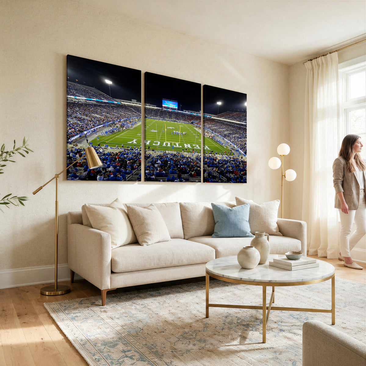 14304-MGV-CV-36X24 - Kroger Field Canvas Wall Art, Kentucky Stadium Wall Art, Framed and Ready to Hang