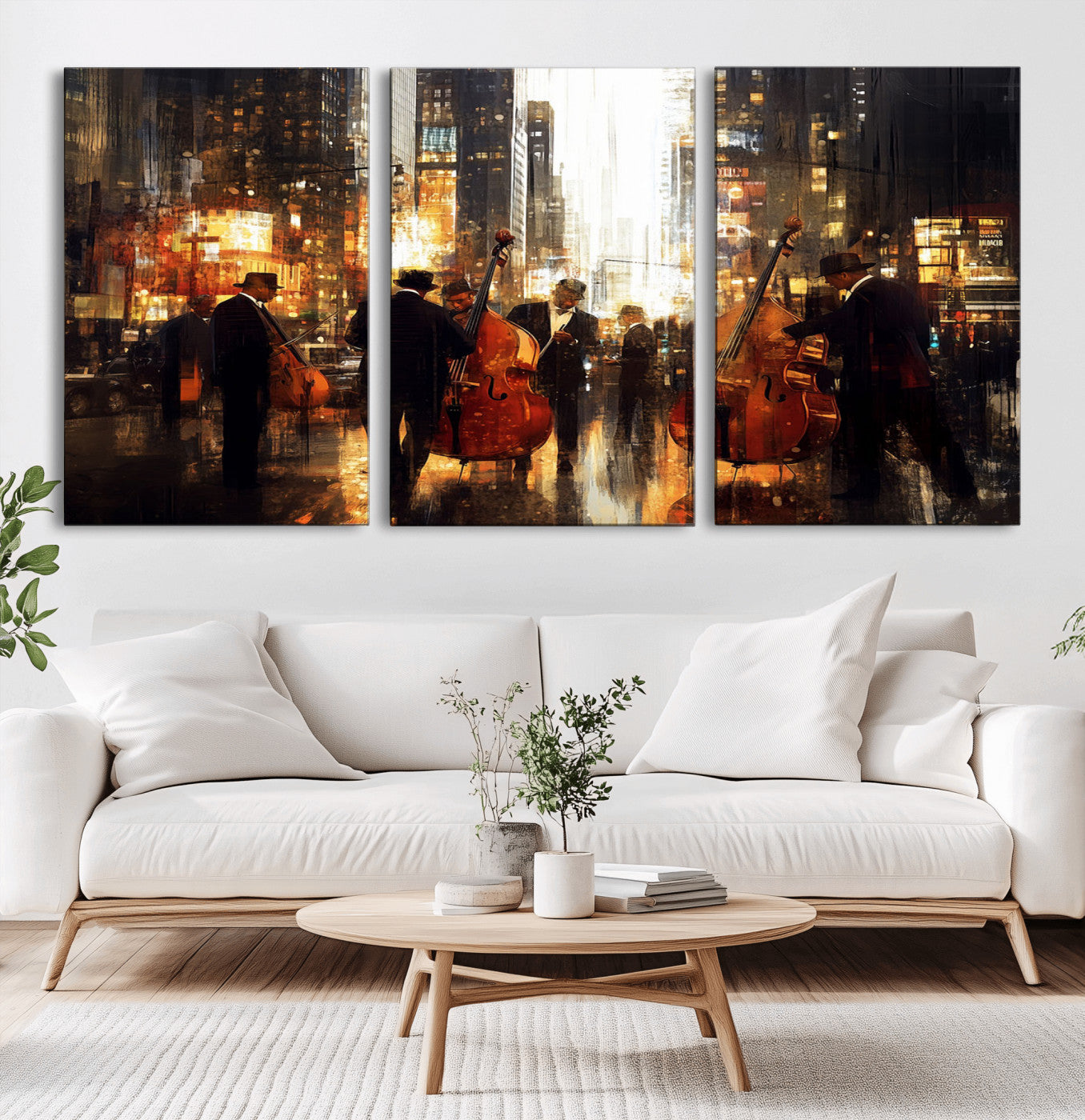 MGV-CV-60X30-3P - Abstract Jazz Art Wall Art Canvas Print - Framed Abstract Music Canvas - Colorful Instrument Poster