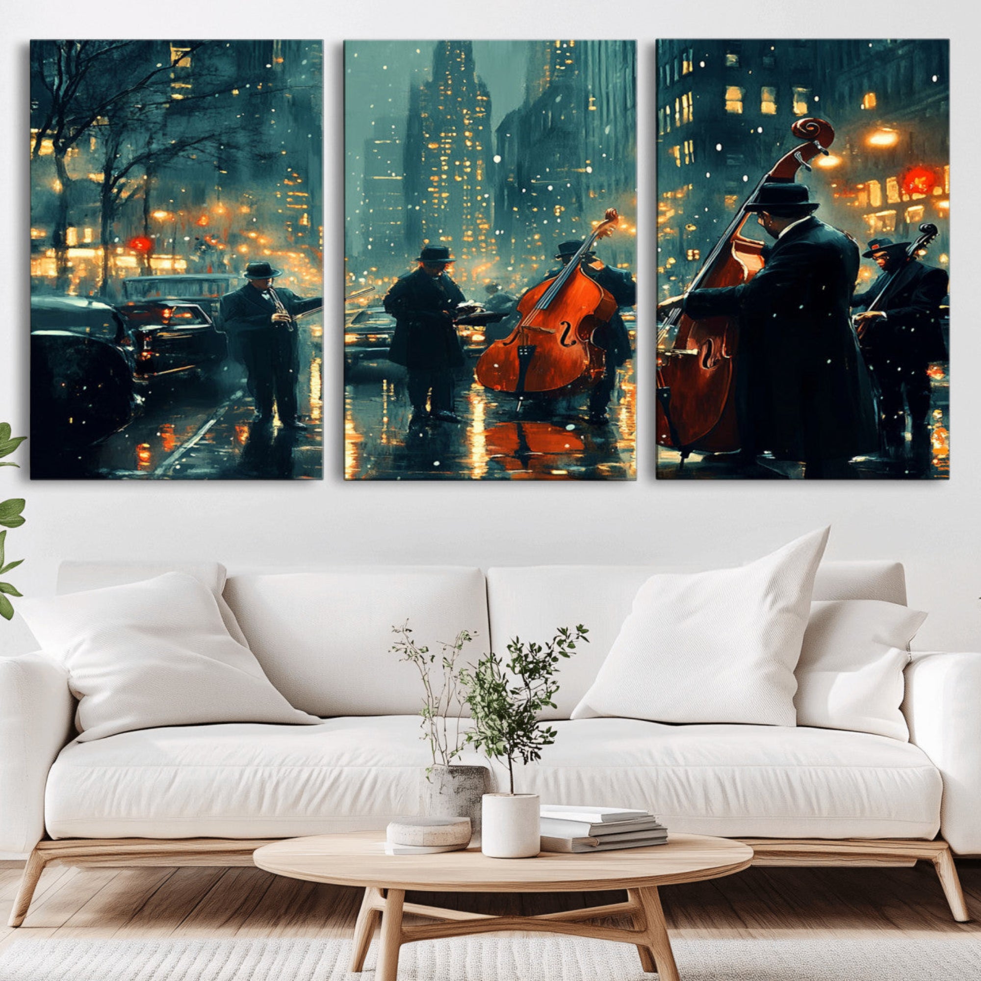 53391-MGV-CV-36X24-African American Jazz Art Print - Framed Abstract Music Canvas - Colorful Instrument Poster for