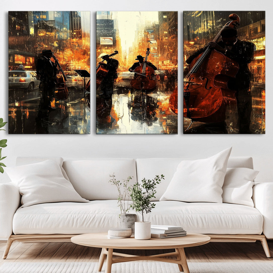Jazz Wall Art Canvas Print | Colorful Musical Instrument Scene Artwork