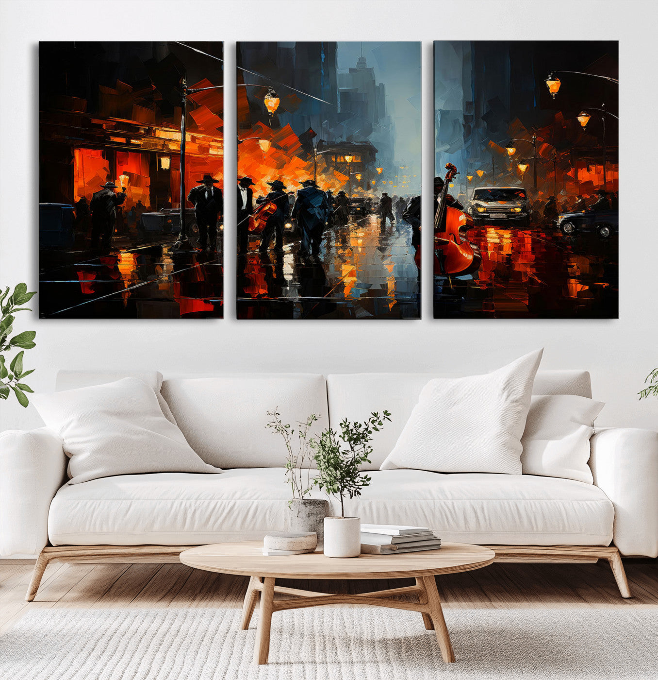 MGV-CV-60X30-3P - Winston Porter Jazz Wall Art - African American Music Canvas - Abstract Colorful Music Art - Framed