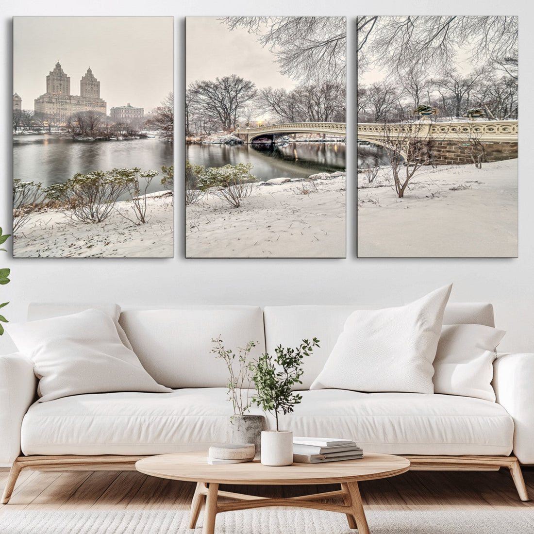 The Bow Bridge in Central Park Canvas Print, The Bow Bridge Canvas Wall Art