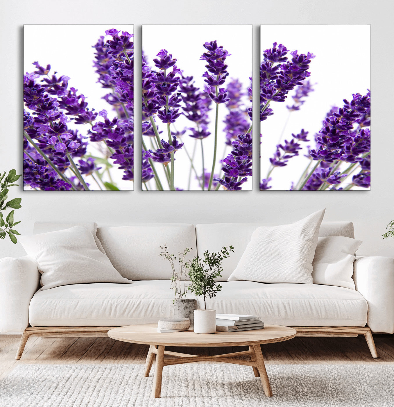 -Lavender Flower Wall Art Canvas Print