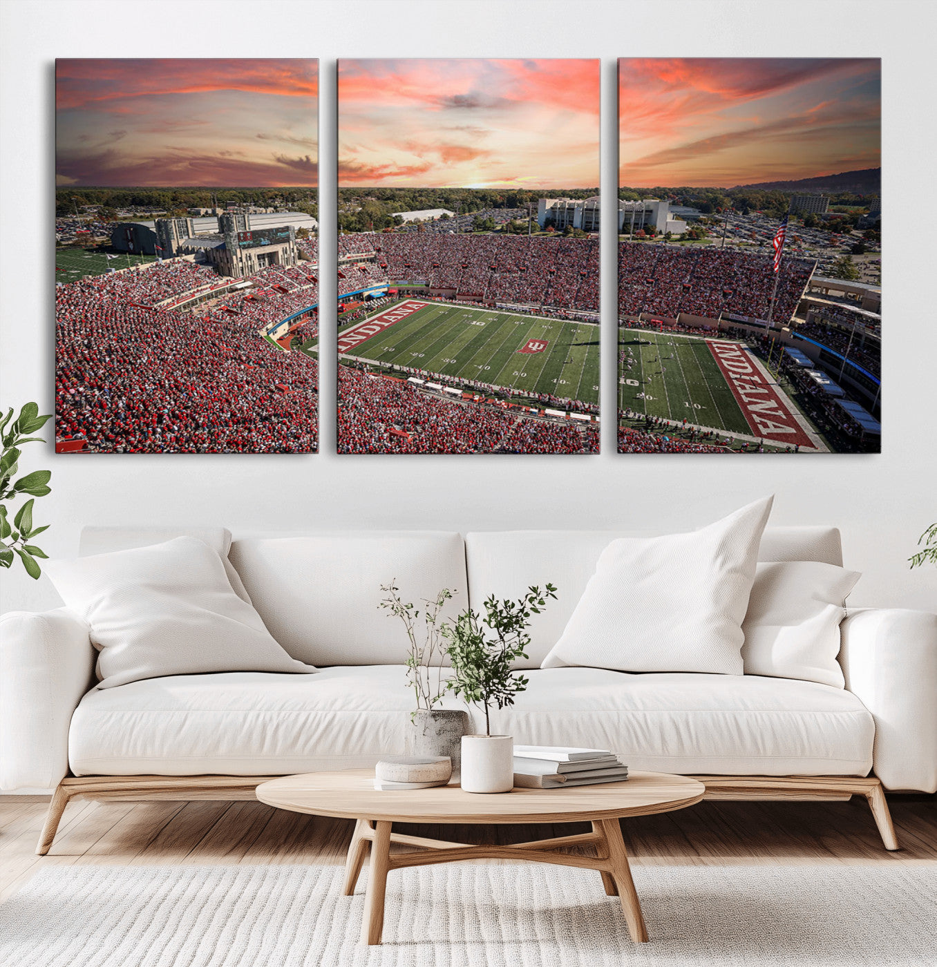 MGV-CV-60X30-3P - Indiana Memorial Stadium Wall Art Canvas Print, Framed Studium Canvas Art, Indiana Memorial Stadium
