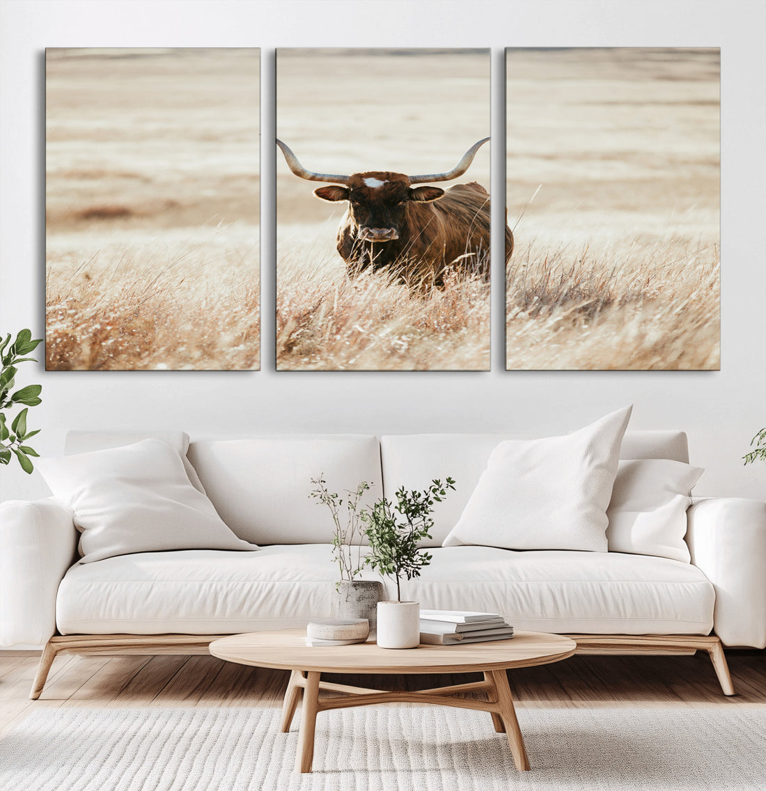 Texas Longhorn Wall Art Canvas Print
