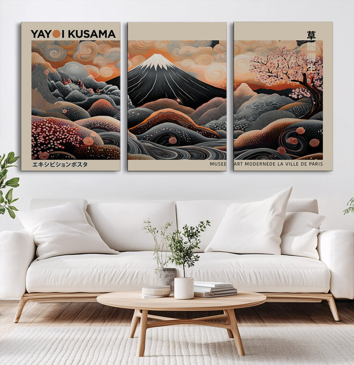 Yayoi Kusama Wall Art Canvas, Large Abstract Print, Framed Kusama Polka Dot Art Print, Yayoi Kusama Wall Decor