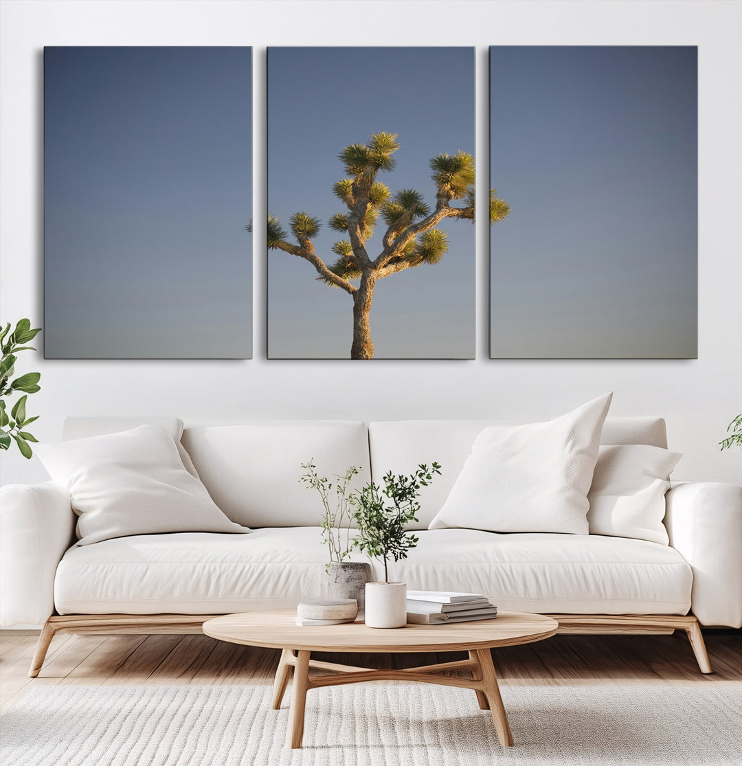 Joshua Tree Art Wall Art Canvas Print, Framed Desert Landscape Art Picture Print, Southwestern Nature Perfect Southwestern Boho Decor