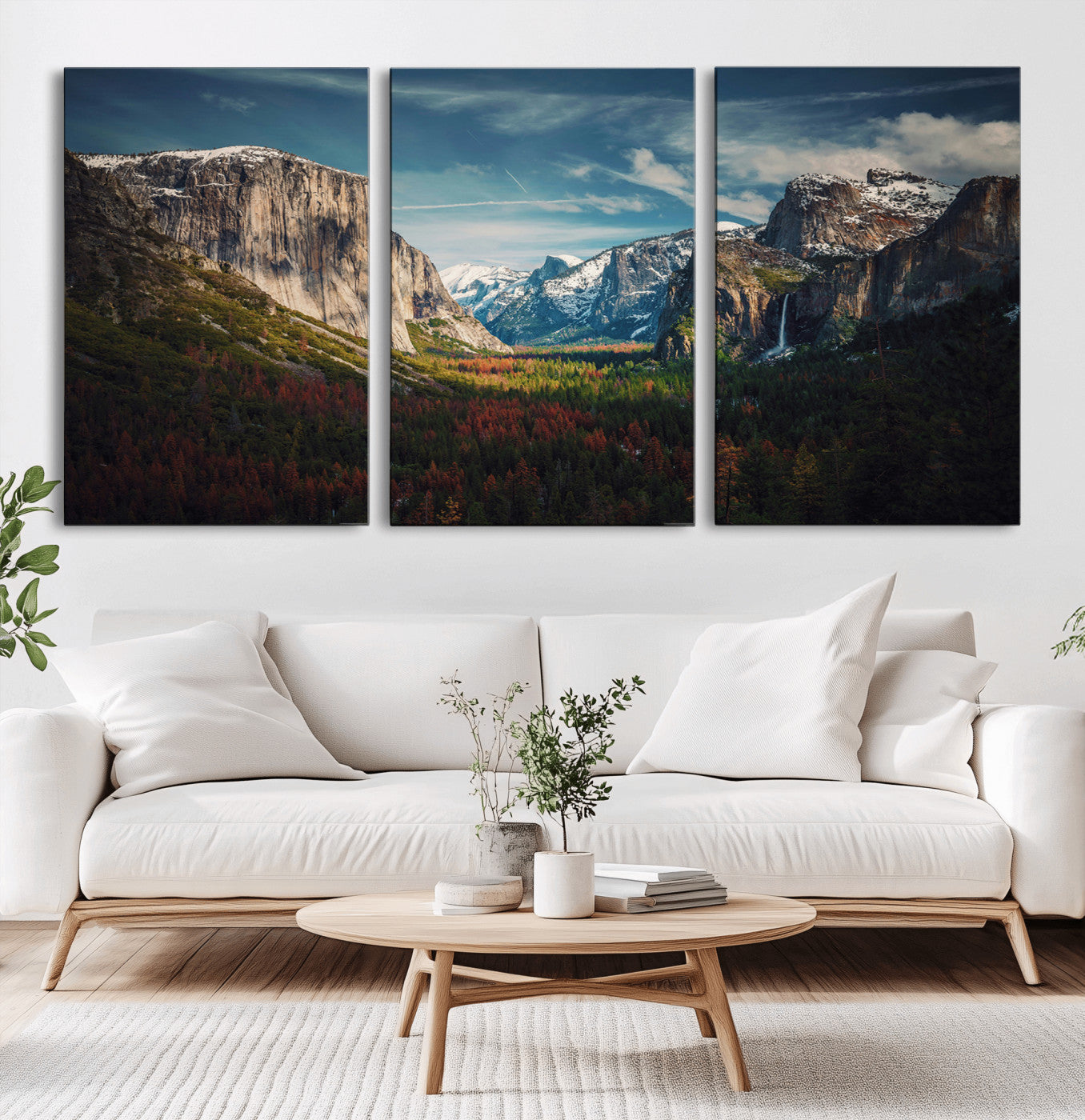 15244033-MGV-CV-36X24-Yosemite National Park Wall Art Canvas Print – Framed Mountain Landscape El Capitan Rustic Nature Artwork for Home, Office