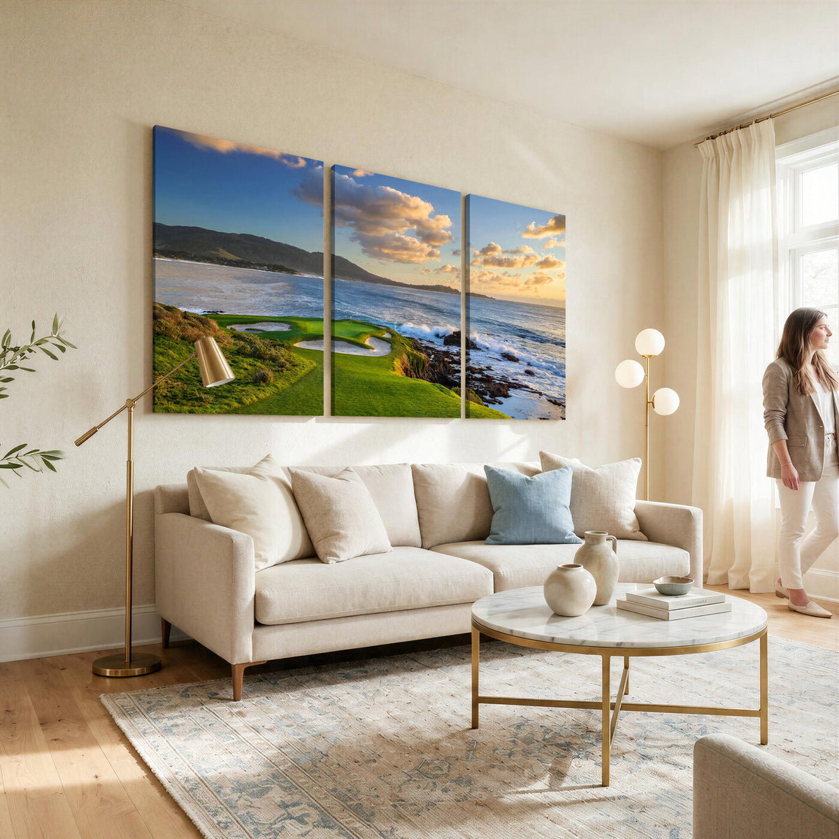 50107048-MGV-CV-36X24 - Pebble Beach Golf Links Wall Art Canvas Print