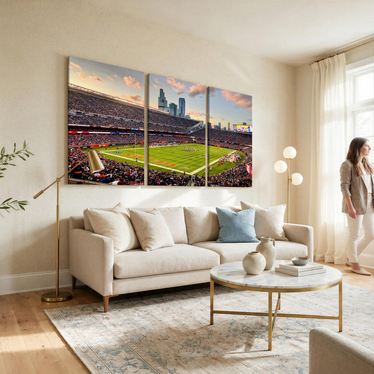 55377093-PAN-FL-20X10 - Chicago Bears Soldiers Field Wall Art Canvas Print, Man Cave Wall Decor