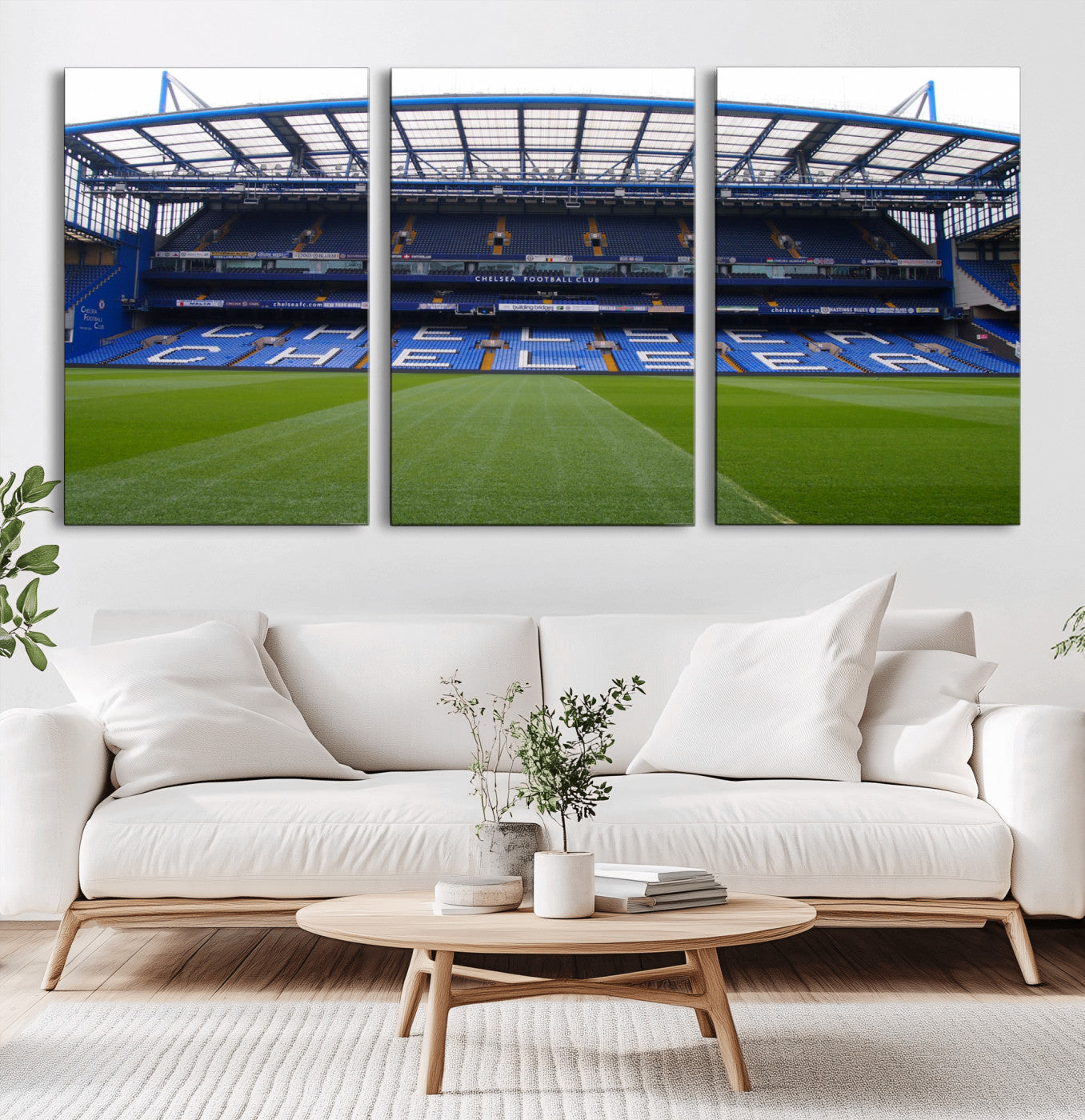 MGV-CV-60X30-3P - Stamford Bridge Chelsea Football Stadium Canvas Wall Art Print – Immersive Stadium Experience for