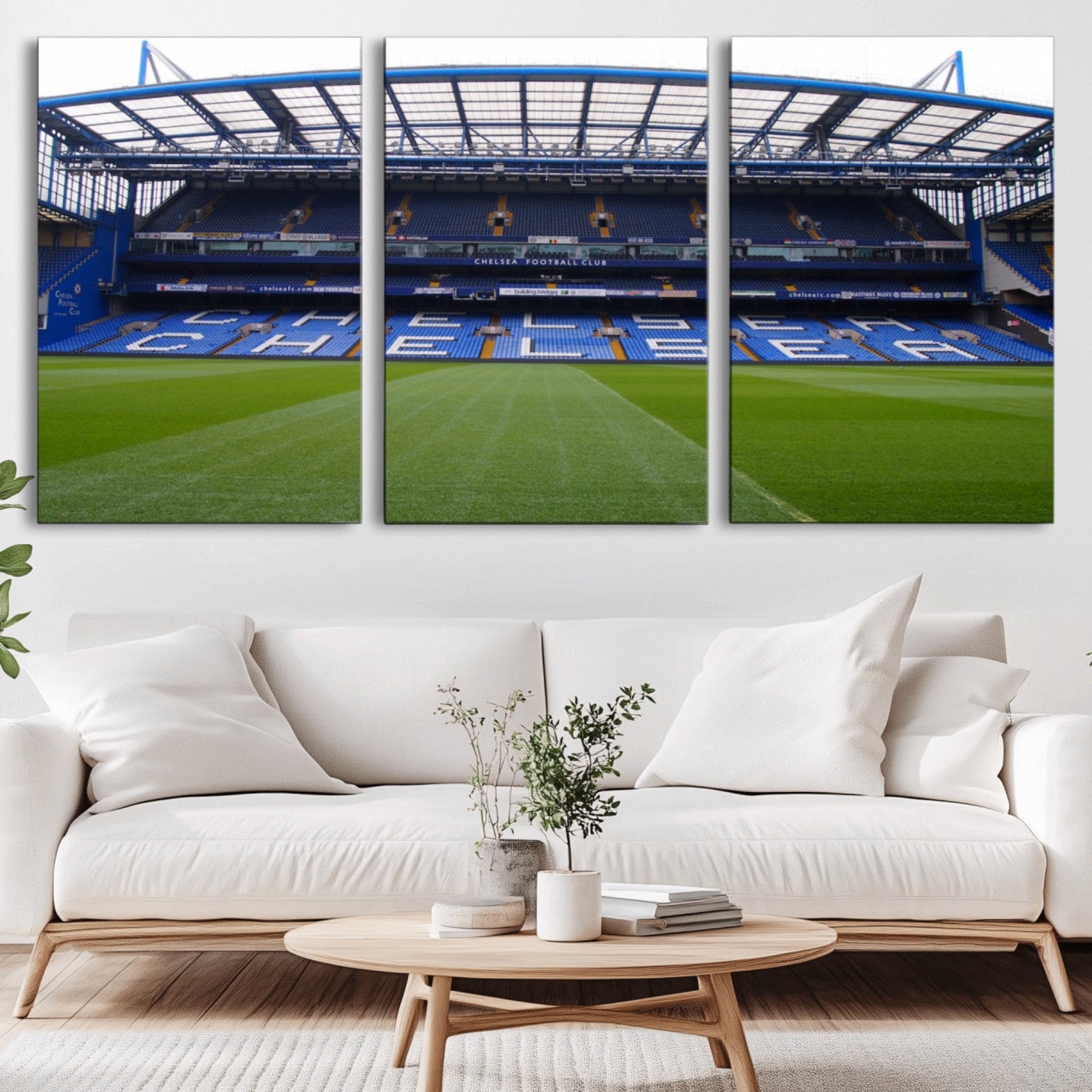 38616413CHELSA-MGV-CV-36X24-Stamford Bridge Chelsea Football Stadium Canvas Wall Art Print – Immersive Stadium Experience for