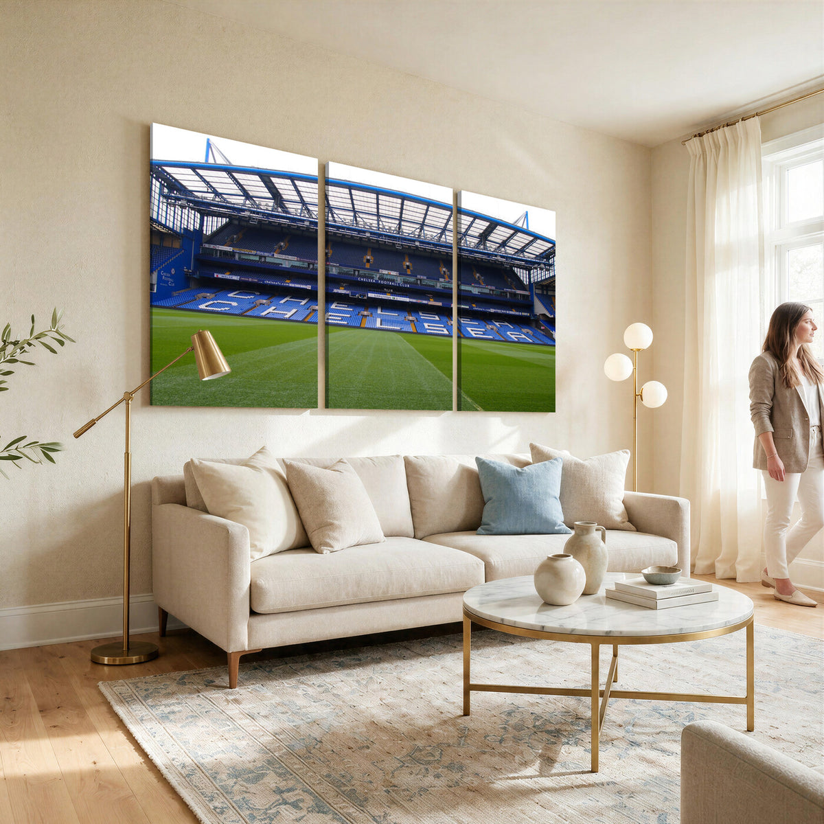 38616413CHELSA-MGV-CV-36X24 - Stamford Bridge Chelsea Football Stadium Canvas Wall Art