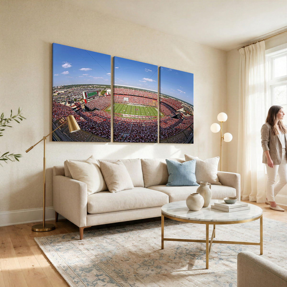 29492070-MGV-CV-36X24 - William Brice Stadium Wall Art Canvas Print, Stadium Crowd on Football Game Day