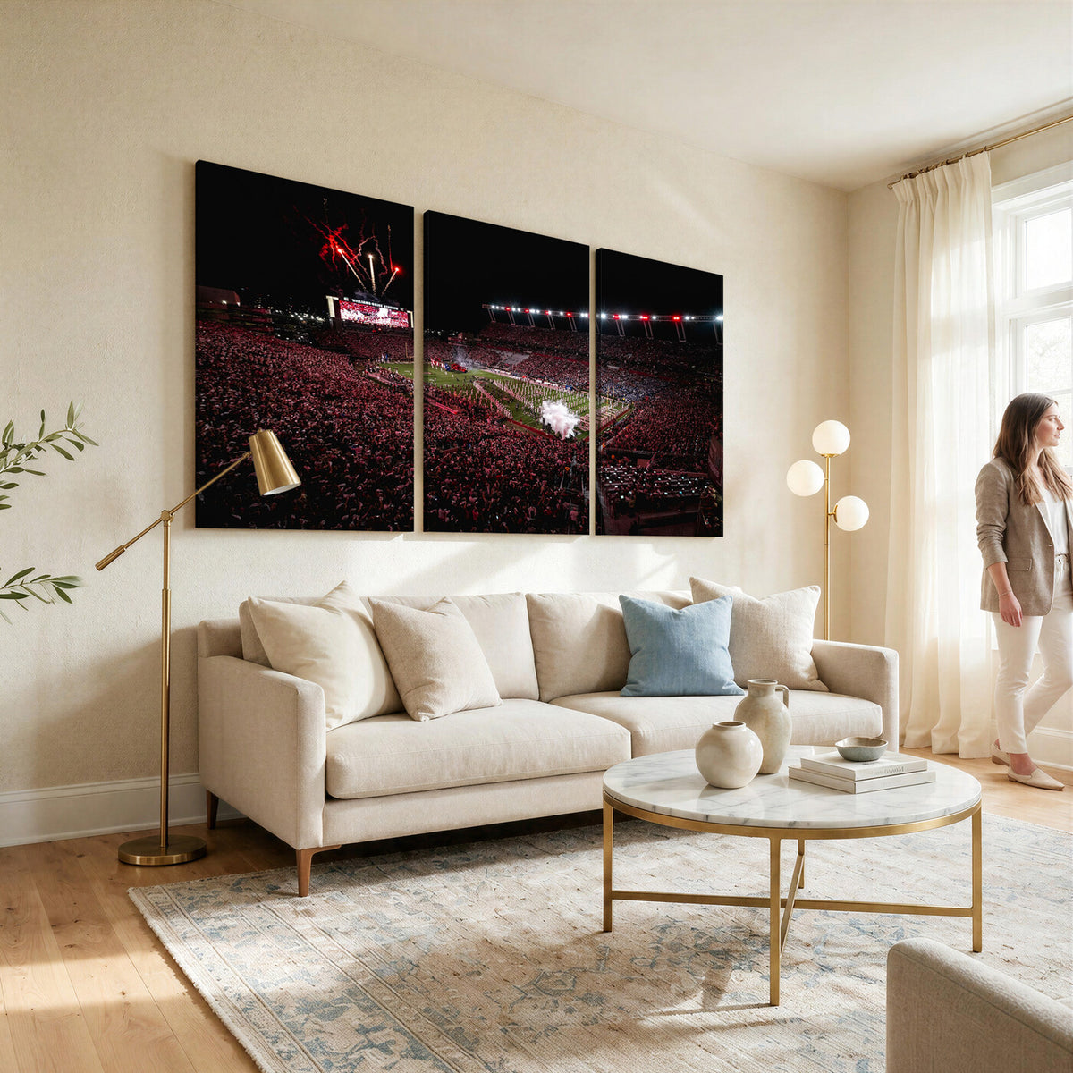 60690191-MGV-CV-36X24 - William Brice Stadium Wall Art Print, Baseball Game Room