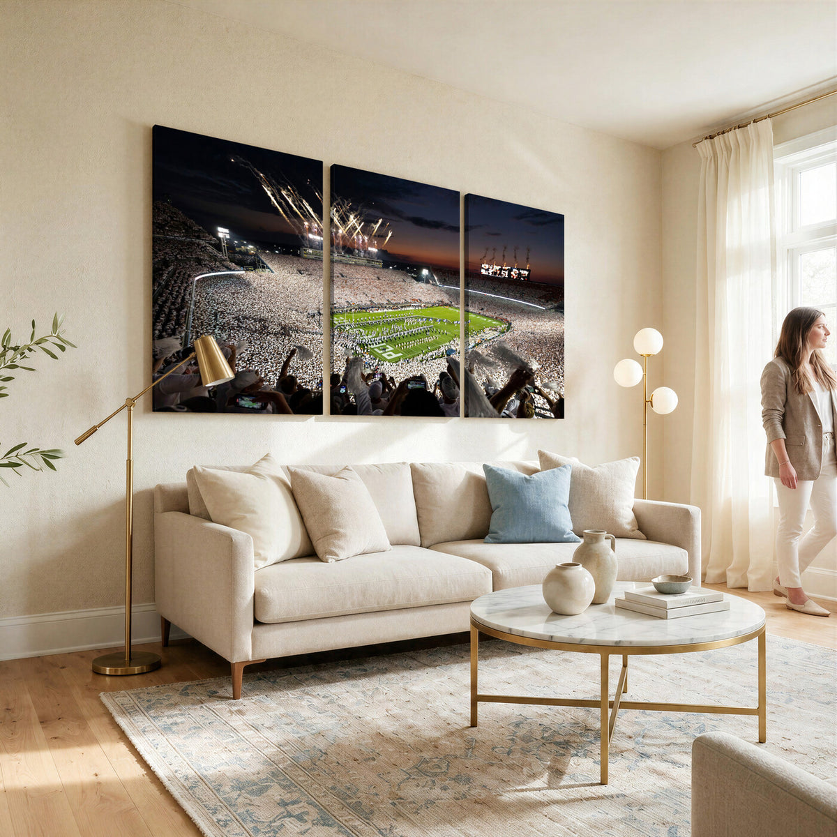 26666-MGV-CV-36X24 - Penn State Stadium Wall Art Canvas Print, White Out