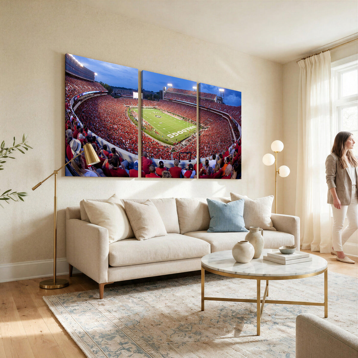 10244378-MGV-CV-36X24 - Dooley Stadium Wall Art, Sports Arena Canvas Print, Dooley Field, Home Bar Wall Decor