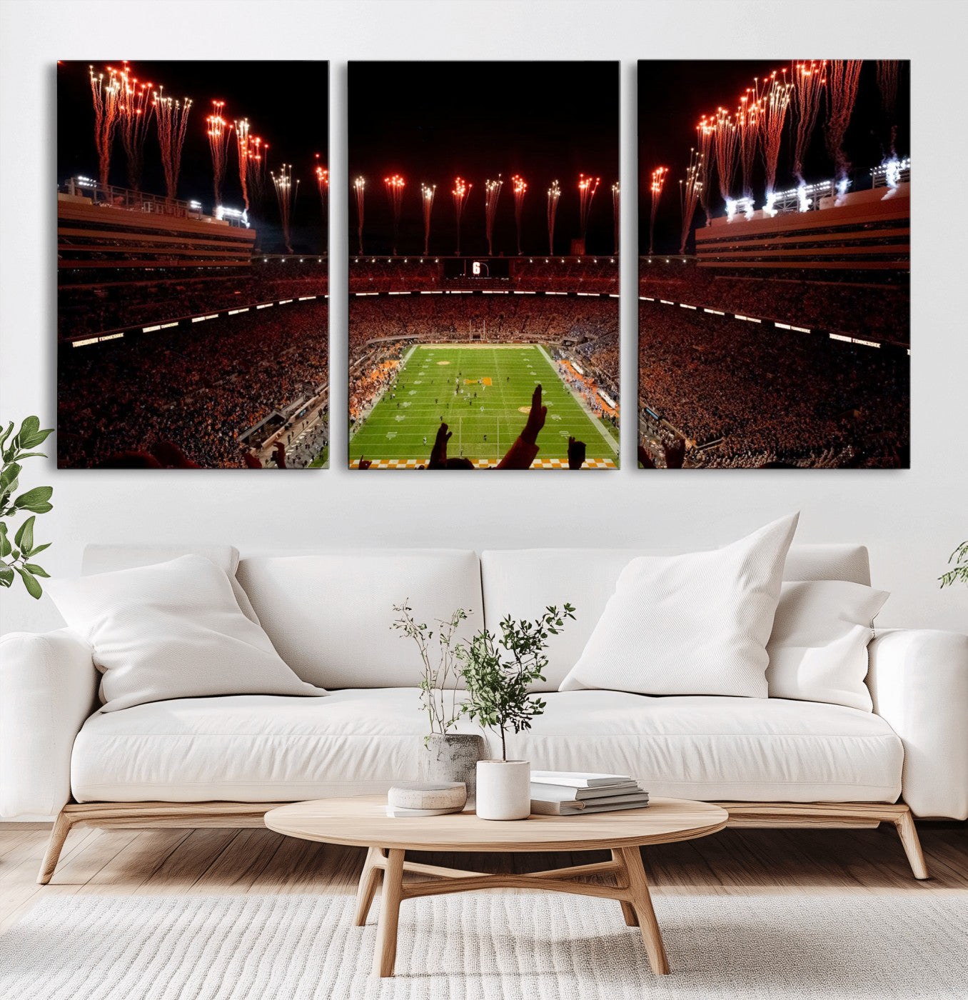 73358115-MGV-CV-60X30-3P - Tennessee Neyland Stadium Wall Art, Sports Arena Canvas Print, Panoramic Stadium Canvas Artwork for Home, Office