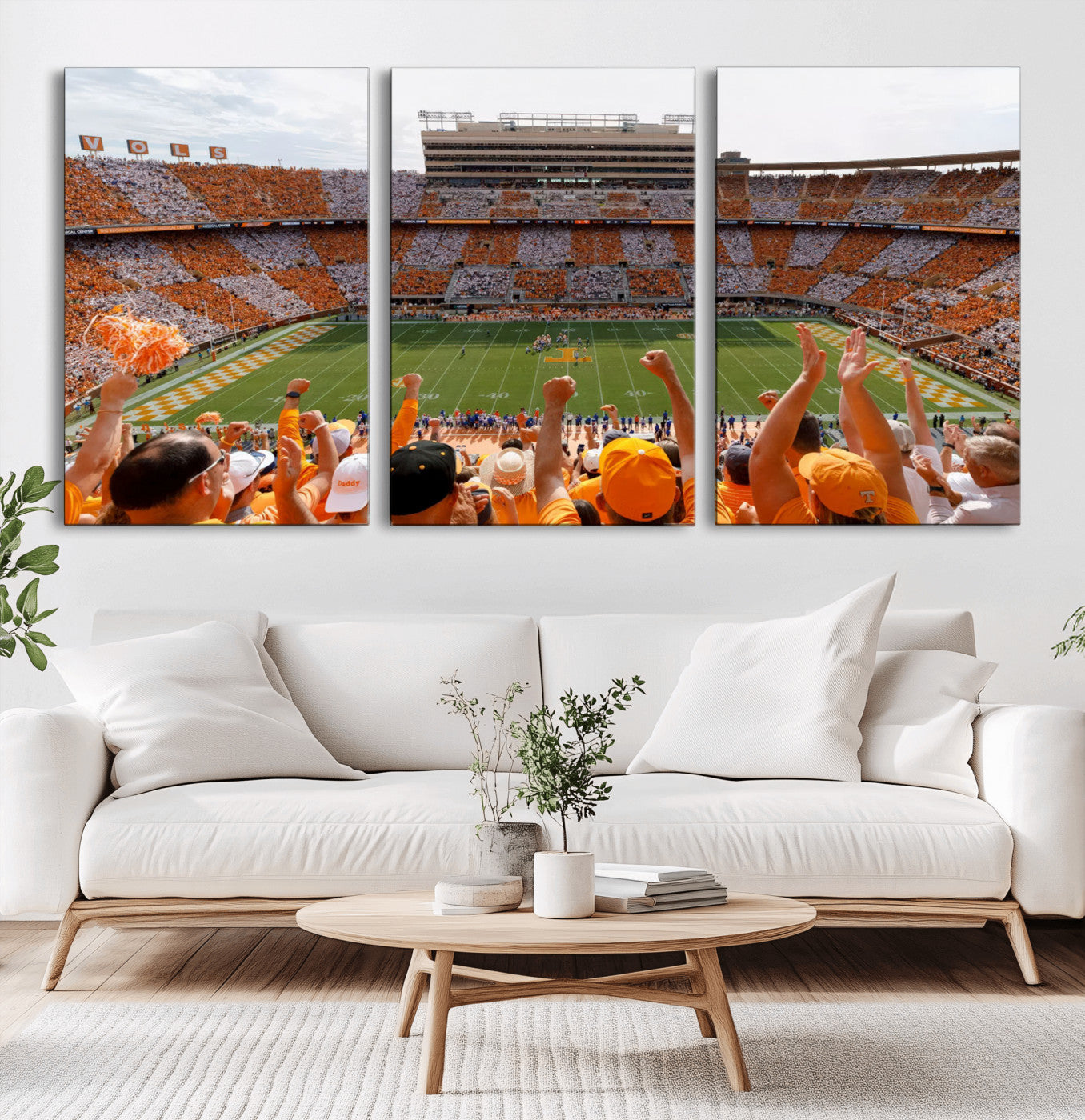 76011417-MGV-CV-60X30-3P - Tennessee Neyland Stadium Wall Art, Sports Arena Canvas Print, Panoramic Stadium Artwork for Home, Office