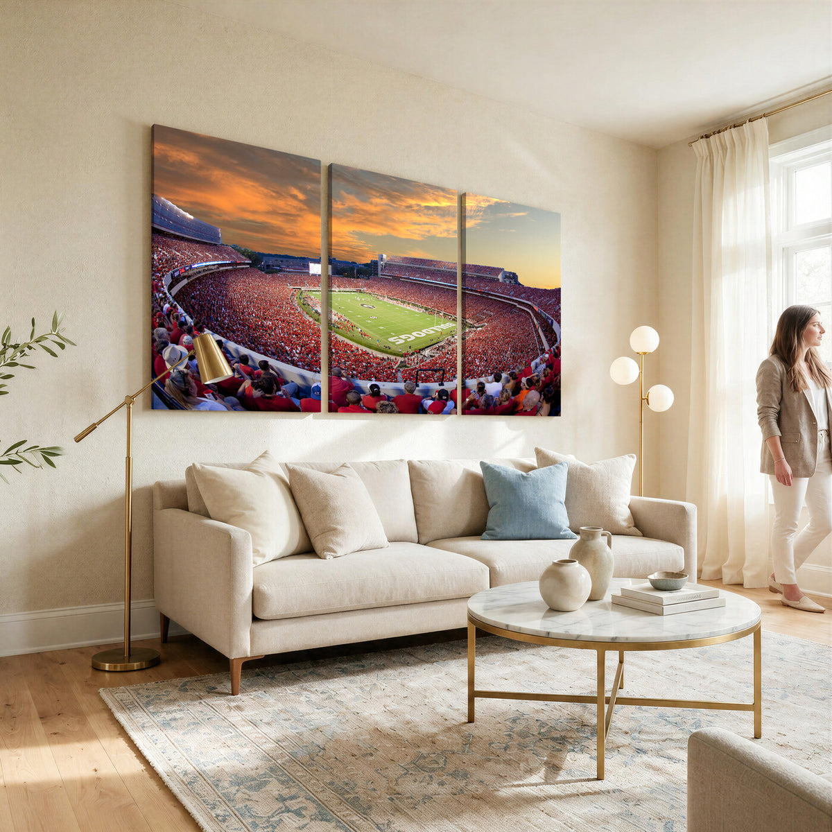 73680988-MGV-CV-36X24 - Dooley Stadium Wall Art, Sports Arena Canvas Print, Dooley Field, Framed and Ready to Hang