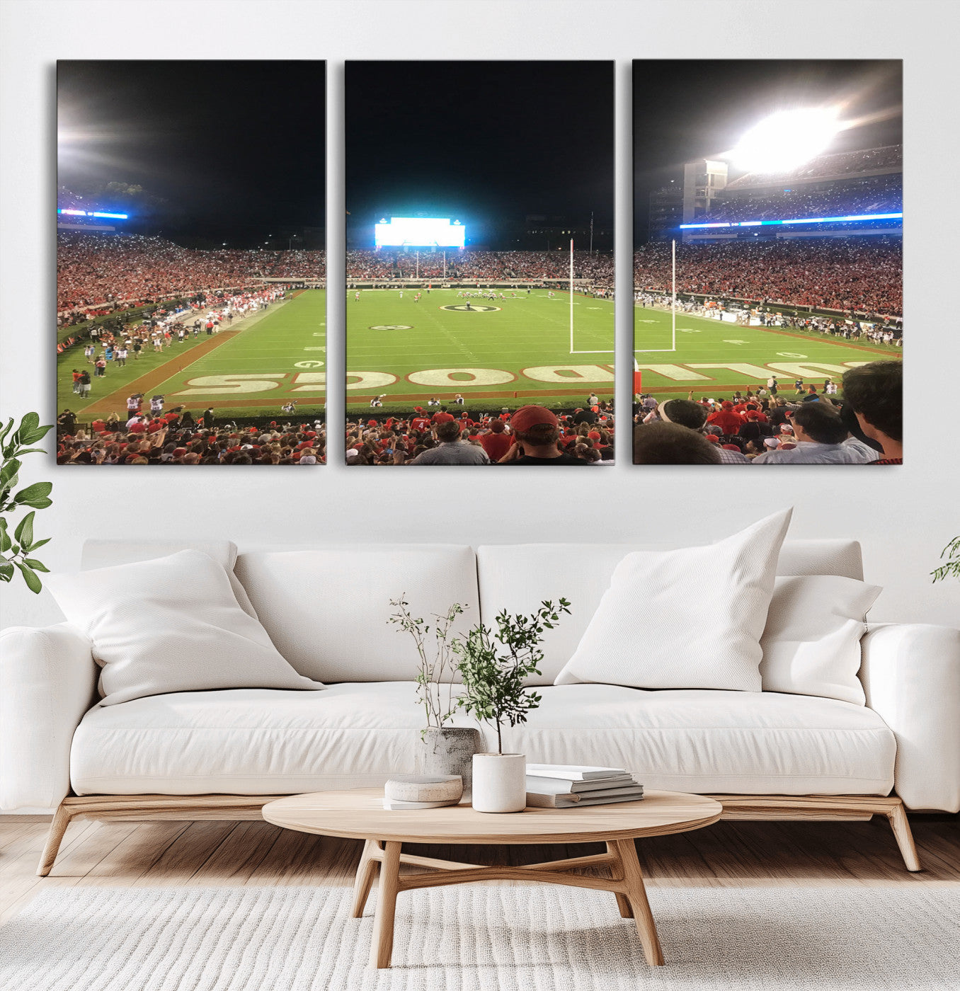 16230786-MGV-CV-60X30-3P-Dooley Stadium Wall Art, Sports Arena Panoramic Canvas Print, Modern Stadium Artwork for Home, Living Room, Office