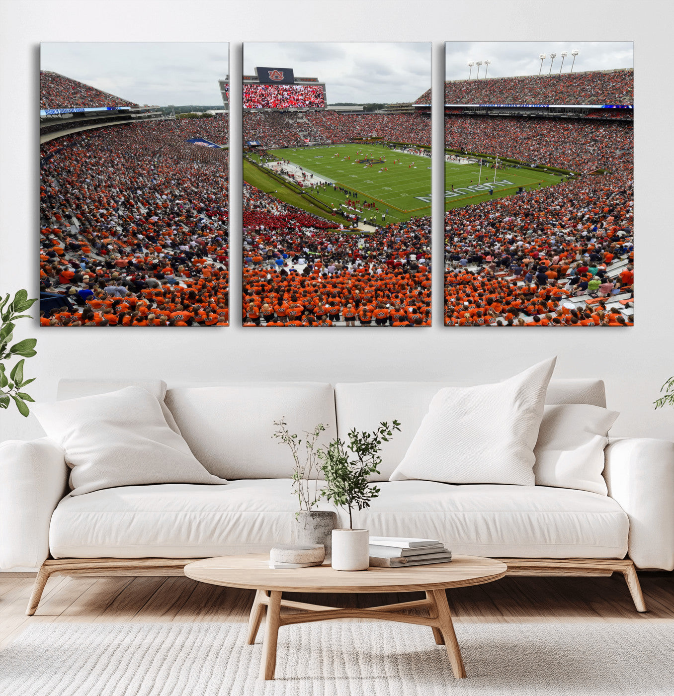 39597998-MGV-CV-36X24-Jordan-Hare Stadium Wall Art Canvas Print, College Sports Art for Man Cave or Game Room, Framed Alabama Football Decor