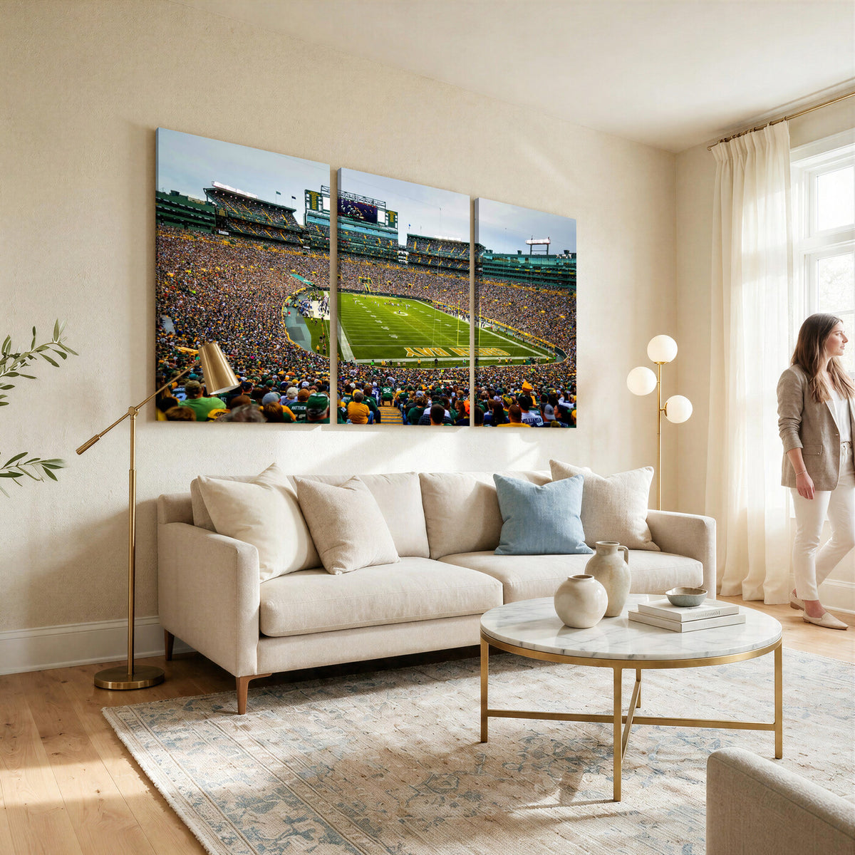 GBP101-MGV-CV-36X24 - Green Bay Packers Lambeau Field Stadium Wall Art Canvas Print