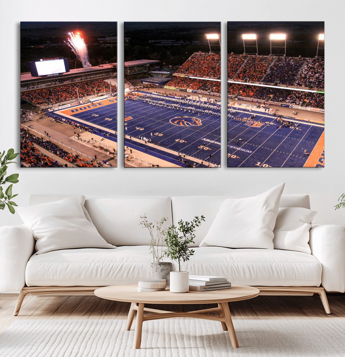 BS1001S-MGV-CV-60X30-3P - Boise State Broncos Albertsons Stadium Wall Art Canvas Print