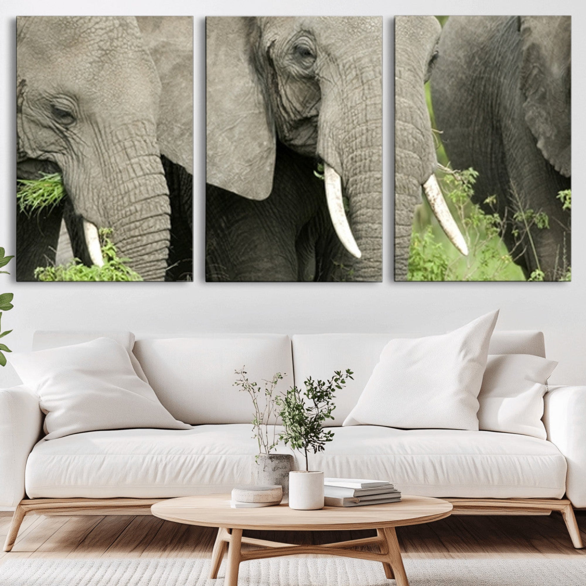 39051-MGV-CV-36X24-Wild Elephant Wall Art Canvas Print