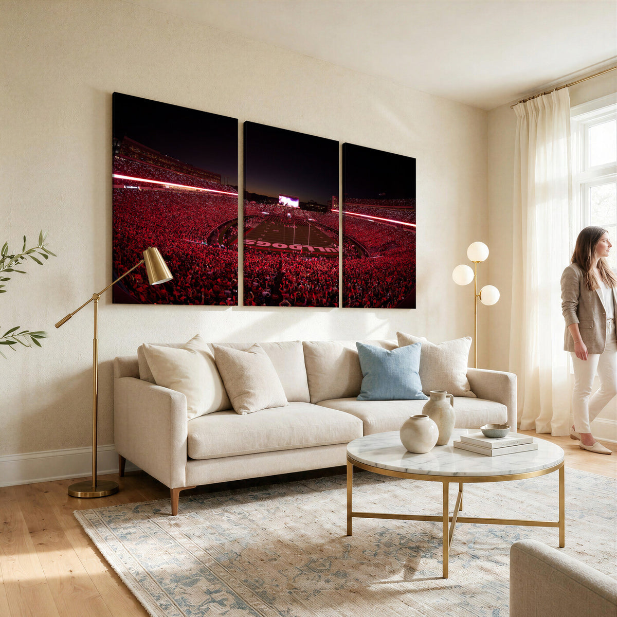 76277124-MGV-CV-36X24 - Sanford Stadium Wall Art Canvas Print – Georgia Bulldogs Football Artwork Print for Home, Office, and Sports Room Decor