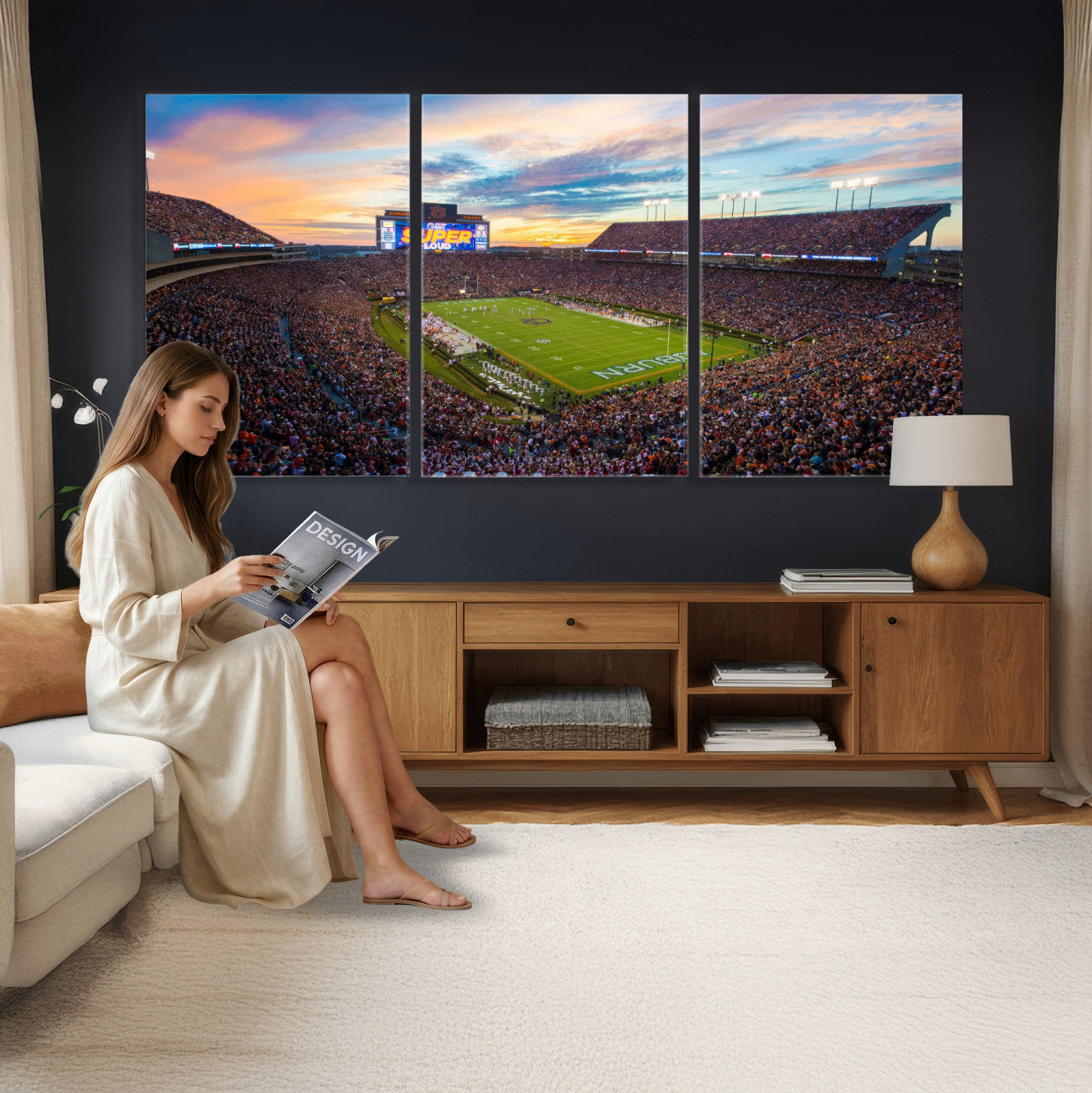 75203764-MGV-CV-36X24 - Jordan-Hare Stadium Auburn Tigers Football Stadium Canvas Wall Art