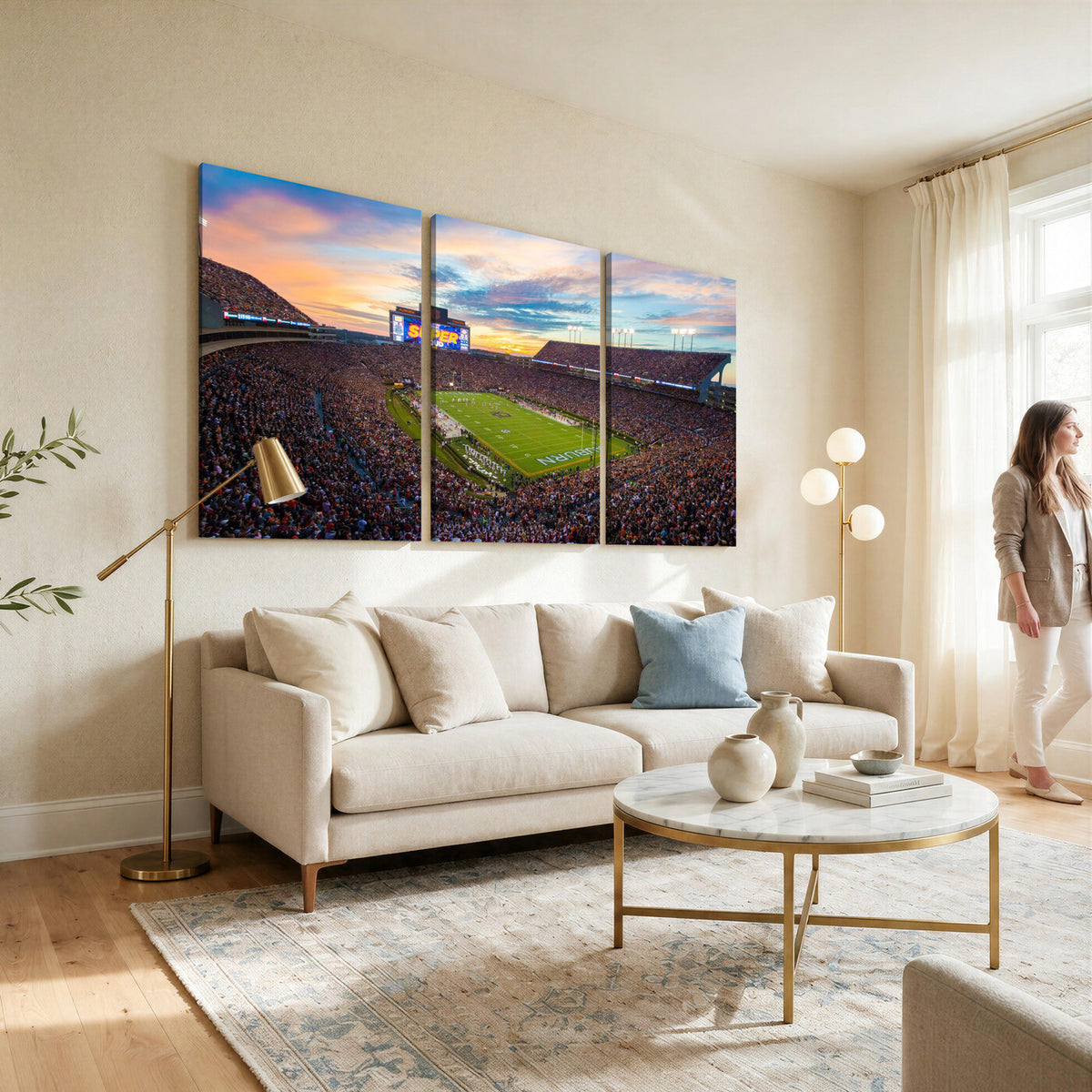 75203764-MGV-CV-36X24 - Jordan-Hare Stadium Auburn Tigers Football Stadium Canvas Wall Art