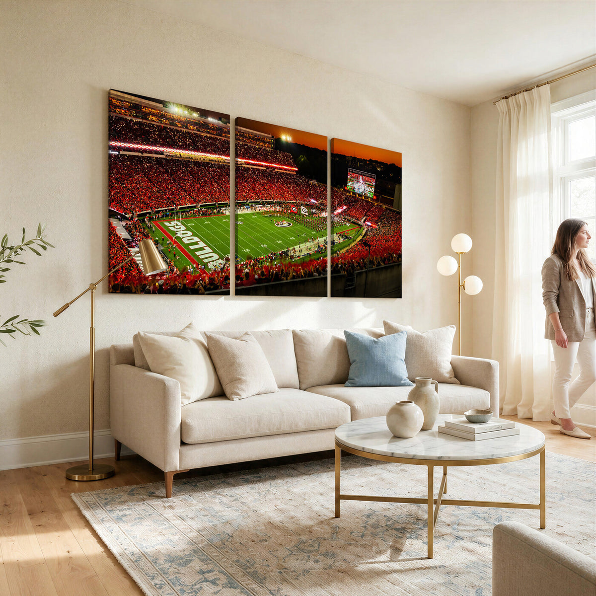48894104-MGV-CV-36X24 - Georgia Bulldogs Stadium Wall Art Canvas Print, Sanford Stadium