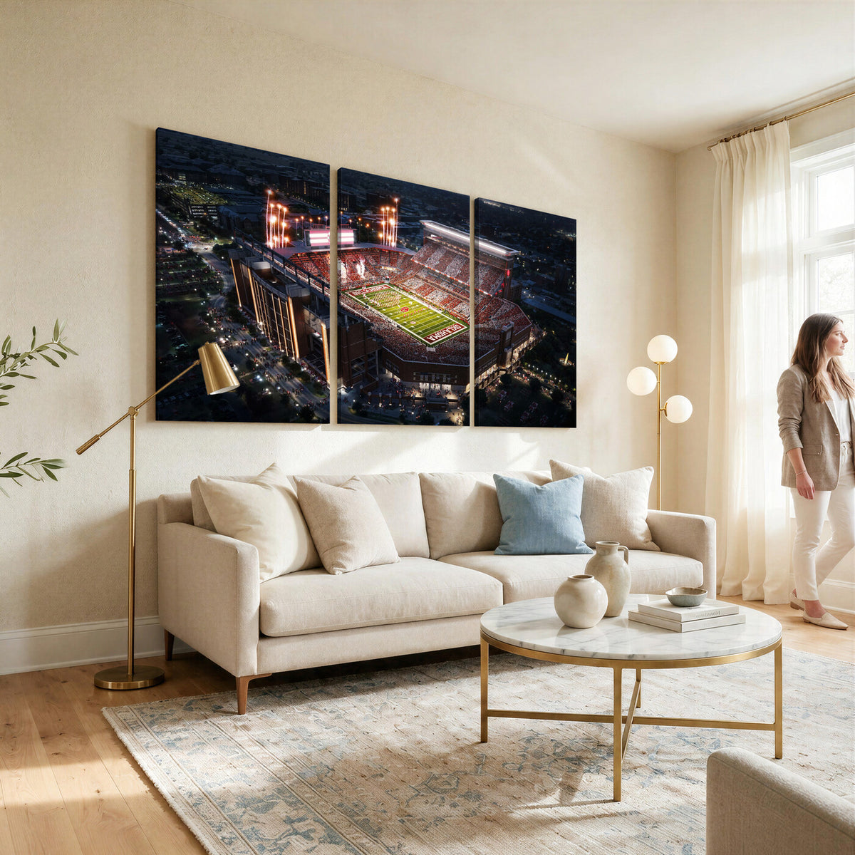 16867141-MGV-CV-36X24 - Oklahoma Memorial Stadium, Gaylord Memorial Stadium Wall Art