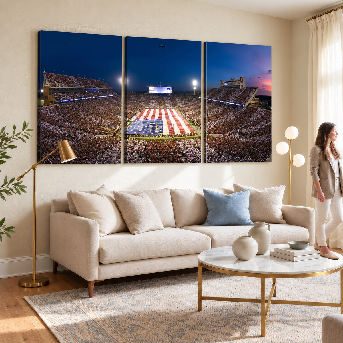 12979182-MGV-CV-36X24 - Oklahoma Sooners Memorial Stadium Wall Art Canvas Print