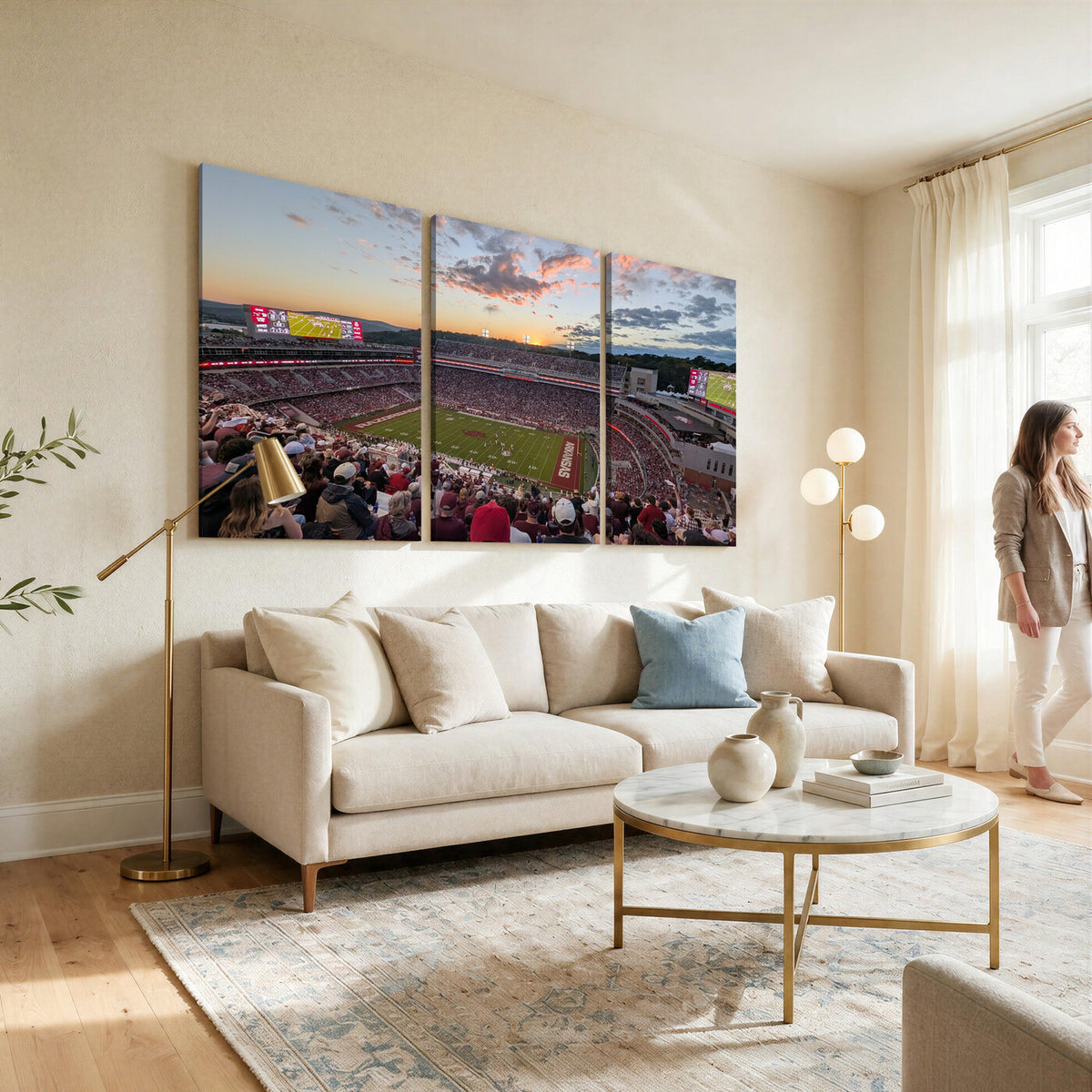 71837429-MGV-CV-36X24 - Donald W. Reynolds Razorback Stadium Wall Art Canvas Print – Arkansas Razorbacks Football Artwork for Home, Office, and Sports Room Decor