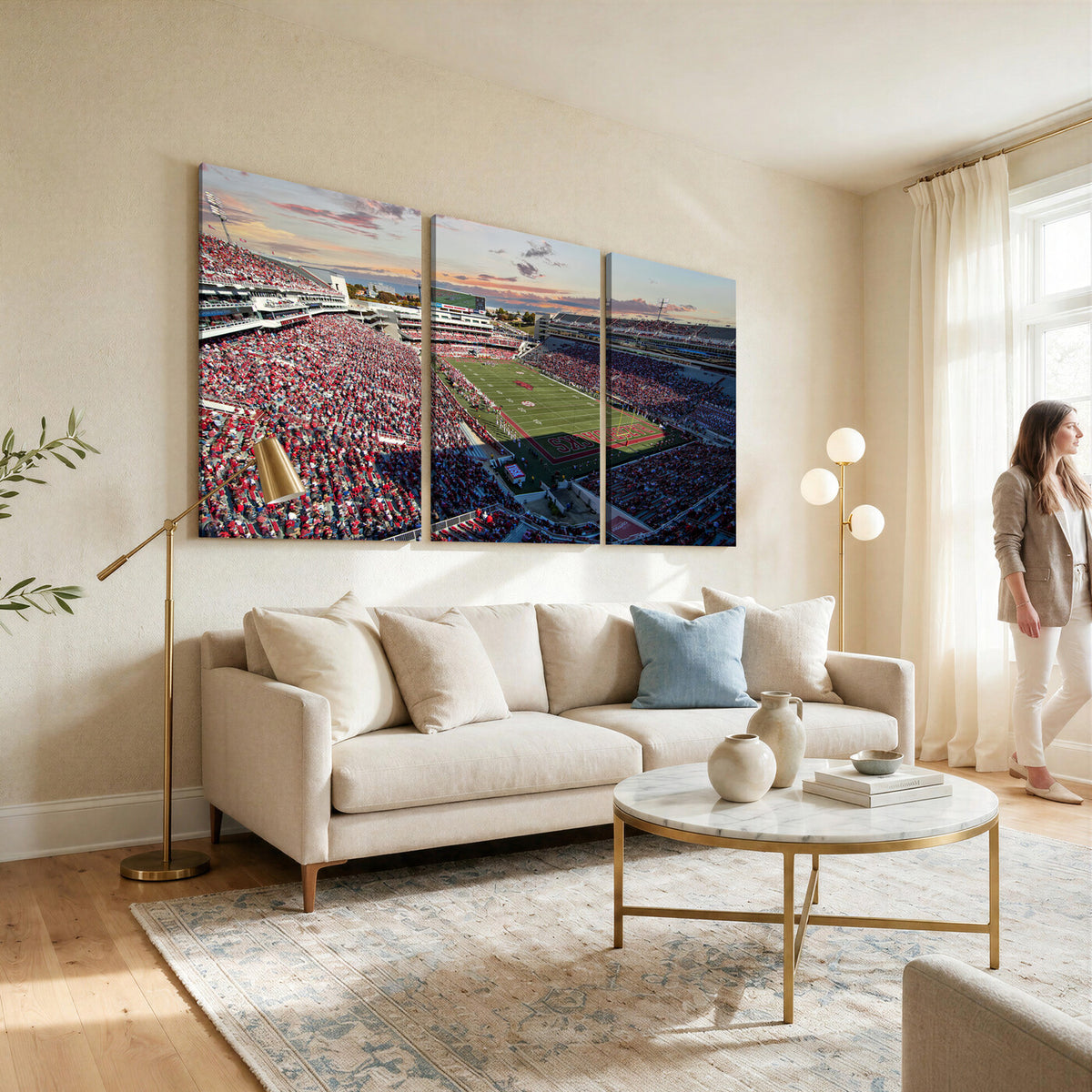 46571211-MGV-CV-36X24 - Donald W. Reynolds Razorback Stadium Wall Art Canvas Print – Arkansas Razorbacks Football Artwork for Home, Office, and Sports Room Decor