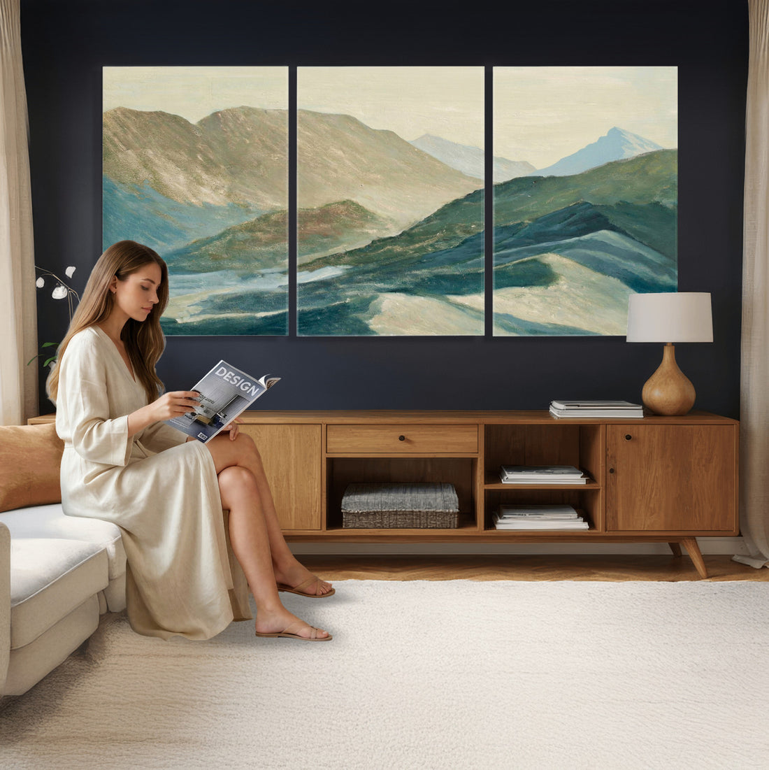 Shemelina Mountain Landscape, Mountains at Dawn Wall Art