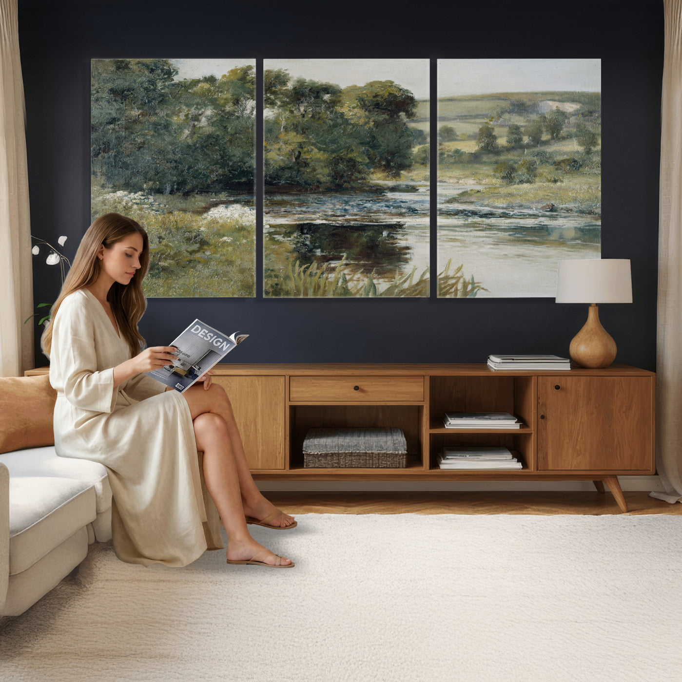 63256010-MGV-CV-36X24 - Edward Mitchell Bannister Streamside Wall Art Canvas Print