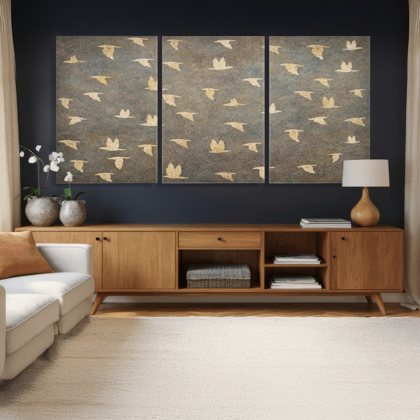 20532514-MGV-CV-36X24 - Abstract Birds Wall Art Canvas Print